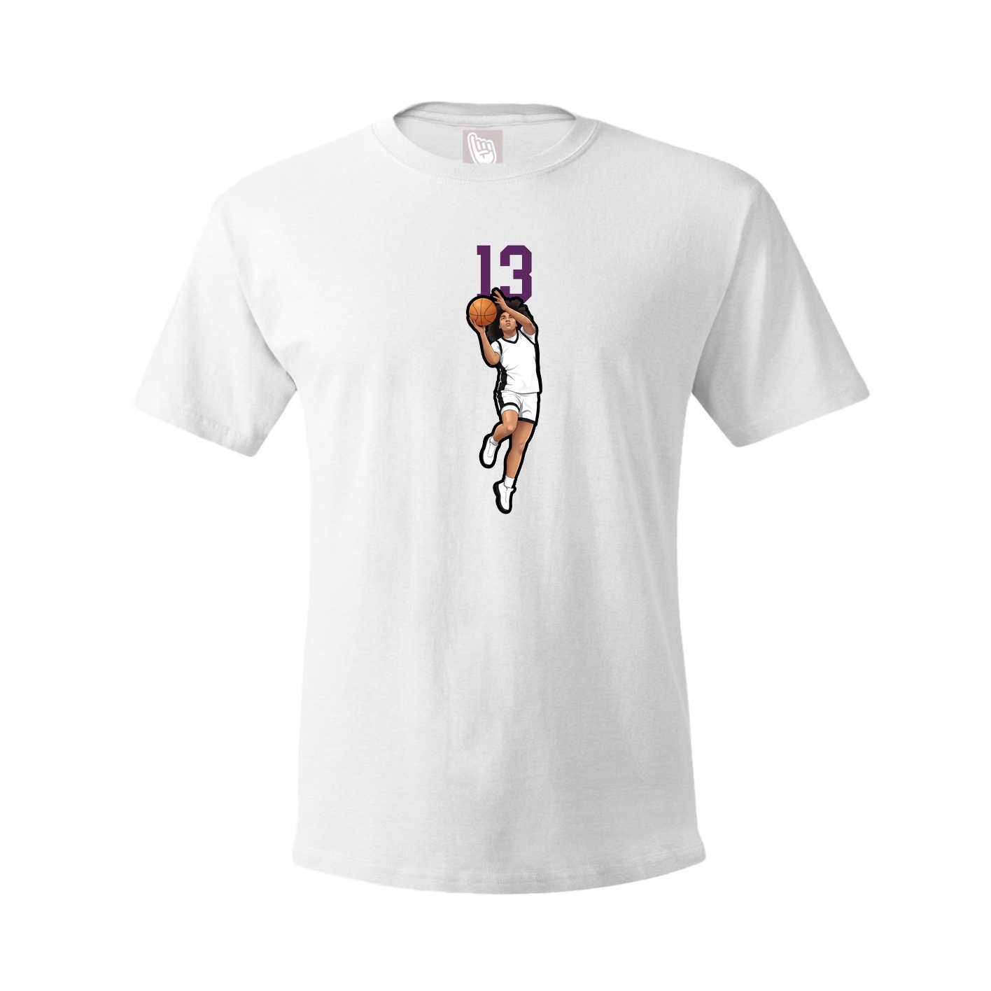 Youth Tee — Number Top in White