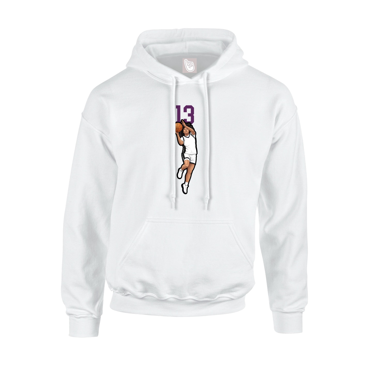 Youth Hoodie — Number Top in White