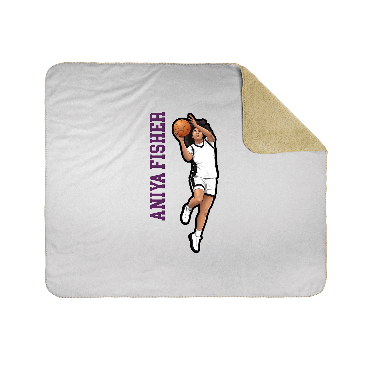Throw Blanket — Name Vertical in White