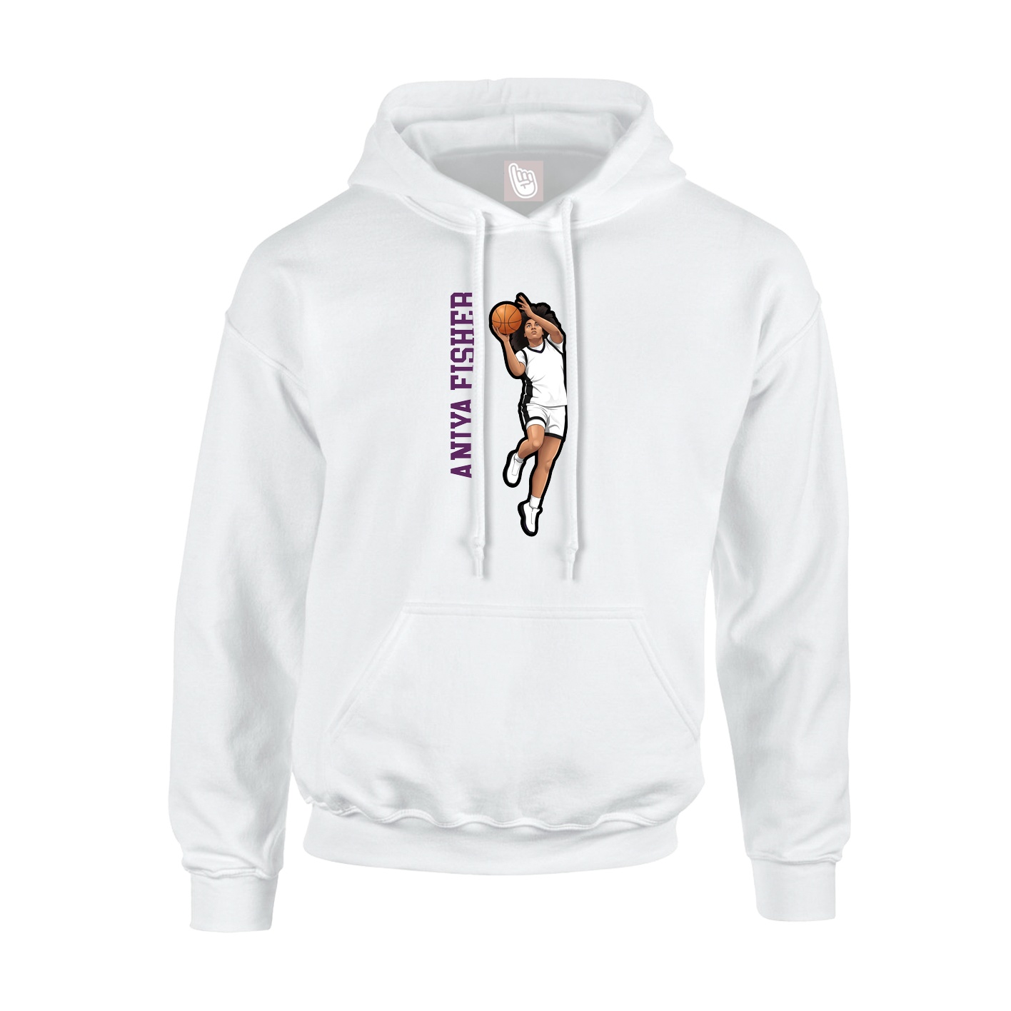 Youth Hoodie — Name Vertical in White