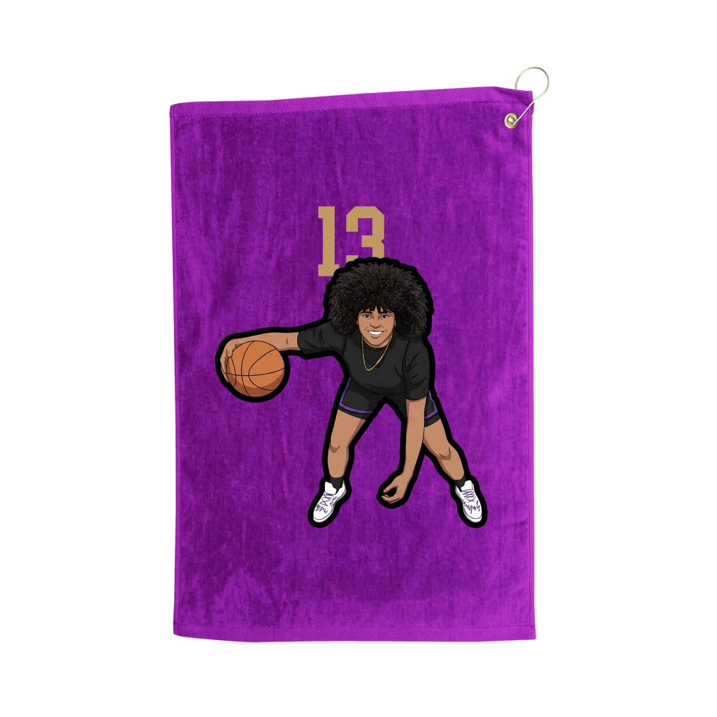 Golf Towel — Number Top in Purple