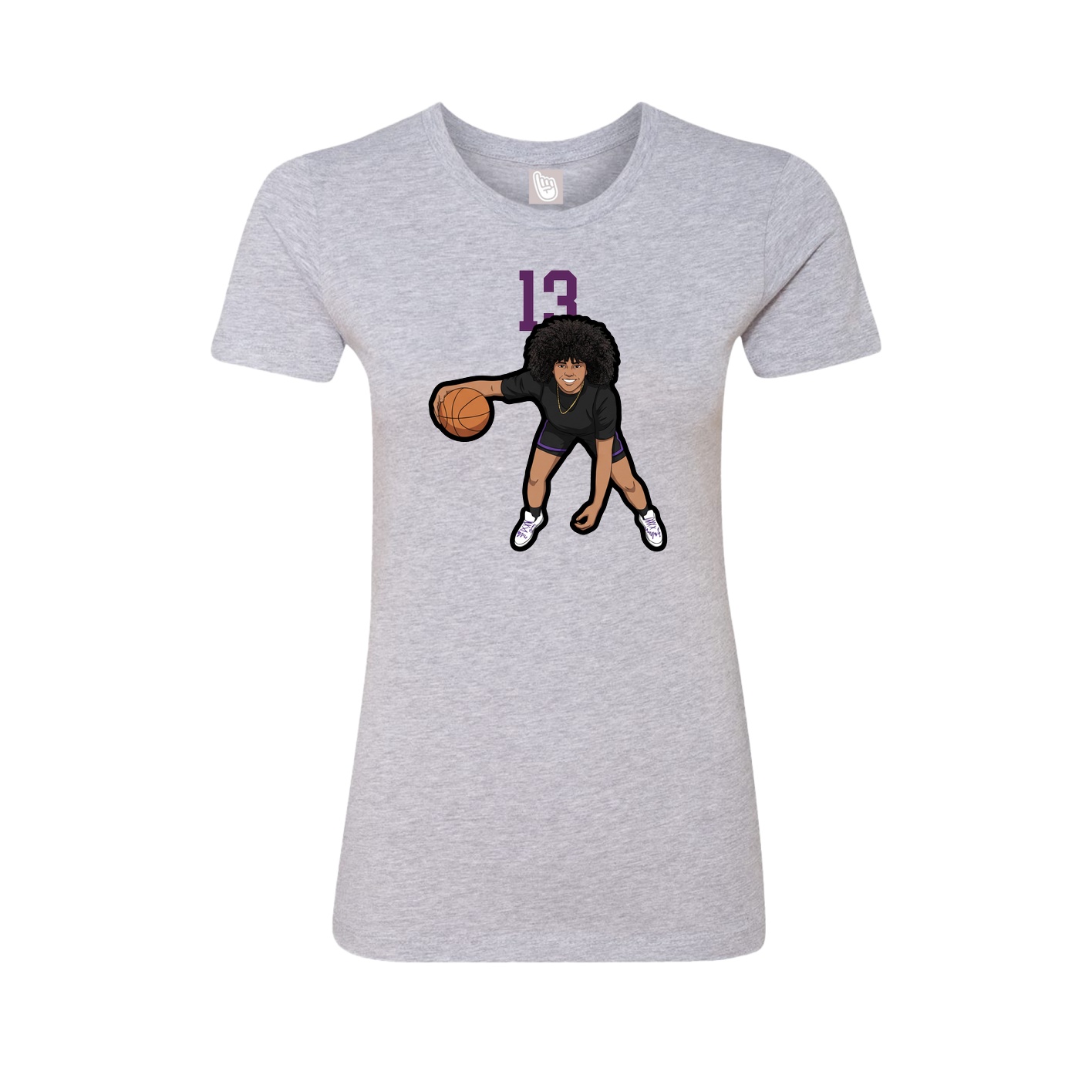 Fitted Women's Tee — Number Top in Grey