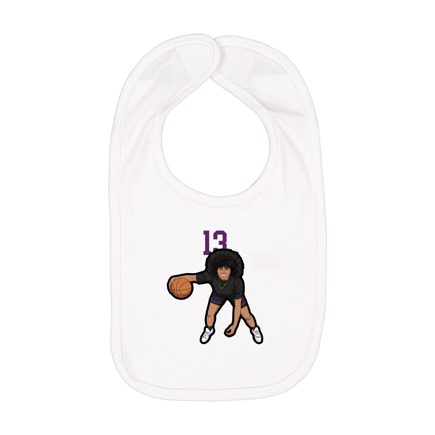 Infant Bib — Number Top in White