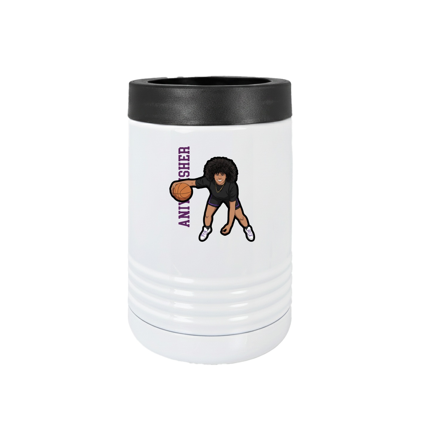 Beverage Holder — Name Vertical in White