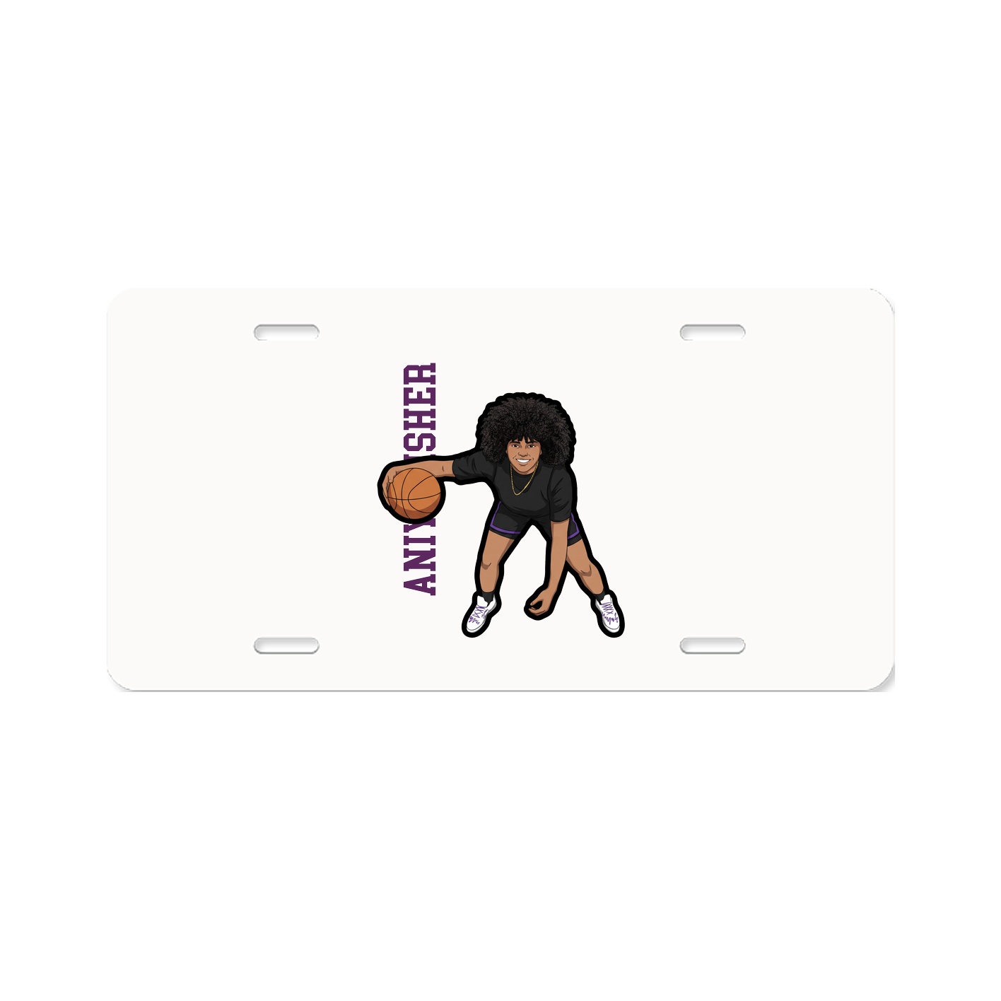 License Plate — Name Vertical in Classic