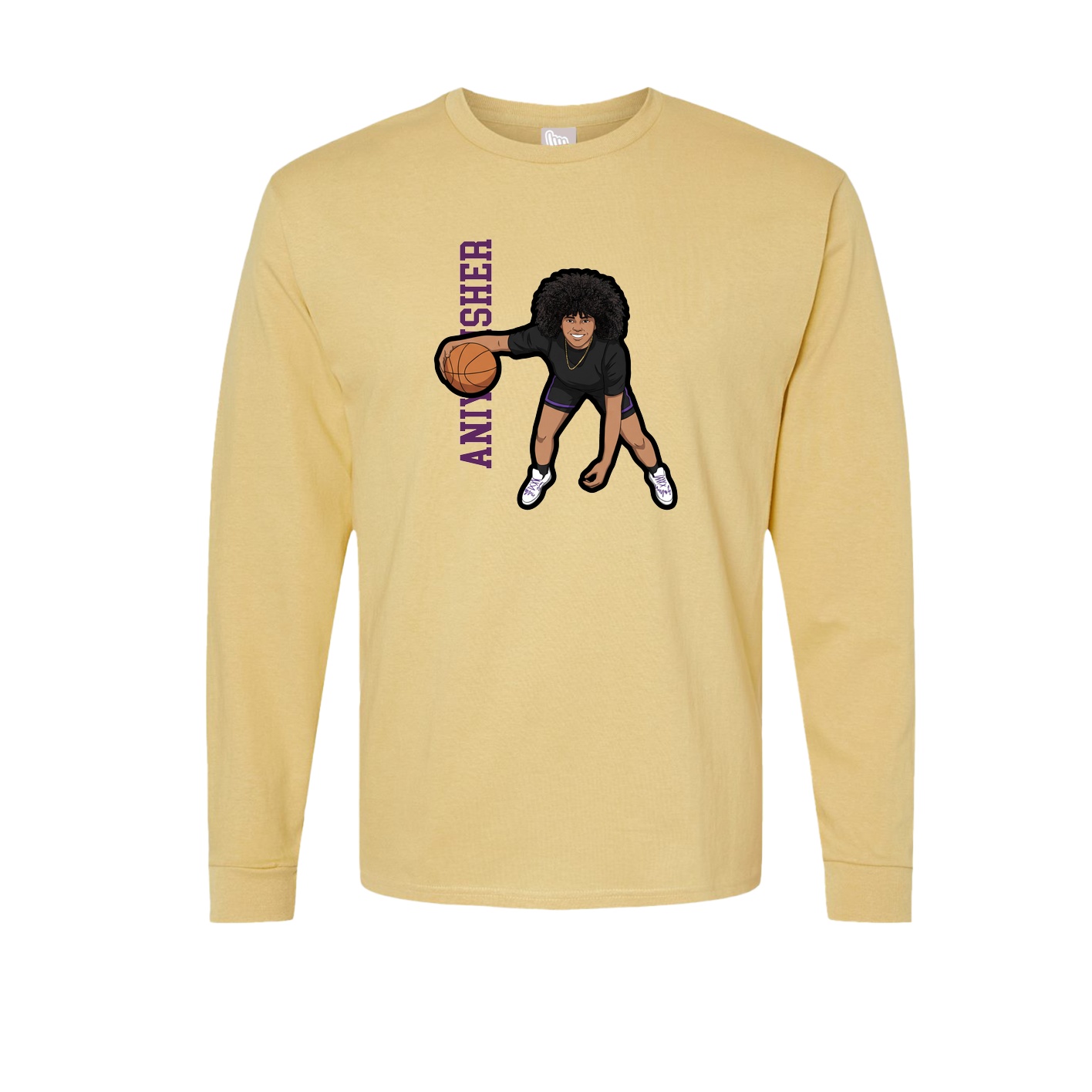 Long Sleeve Tee — Name Vertical in Vegas Gold