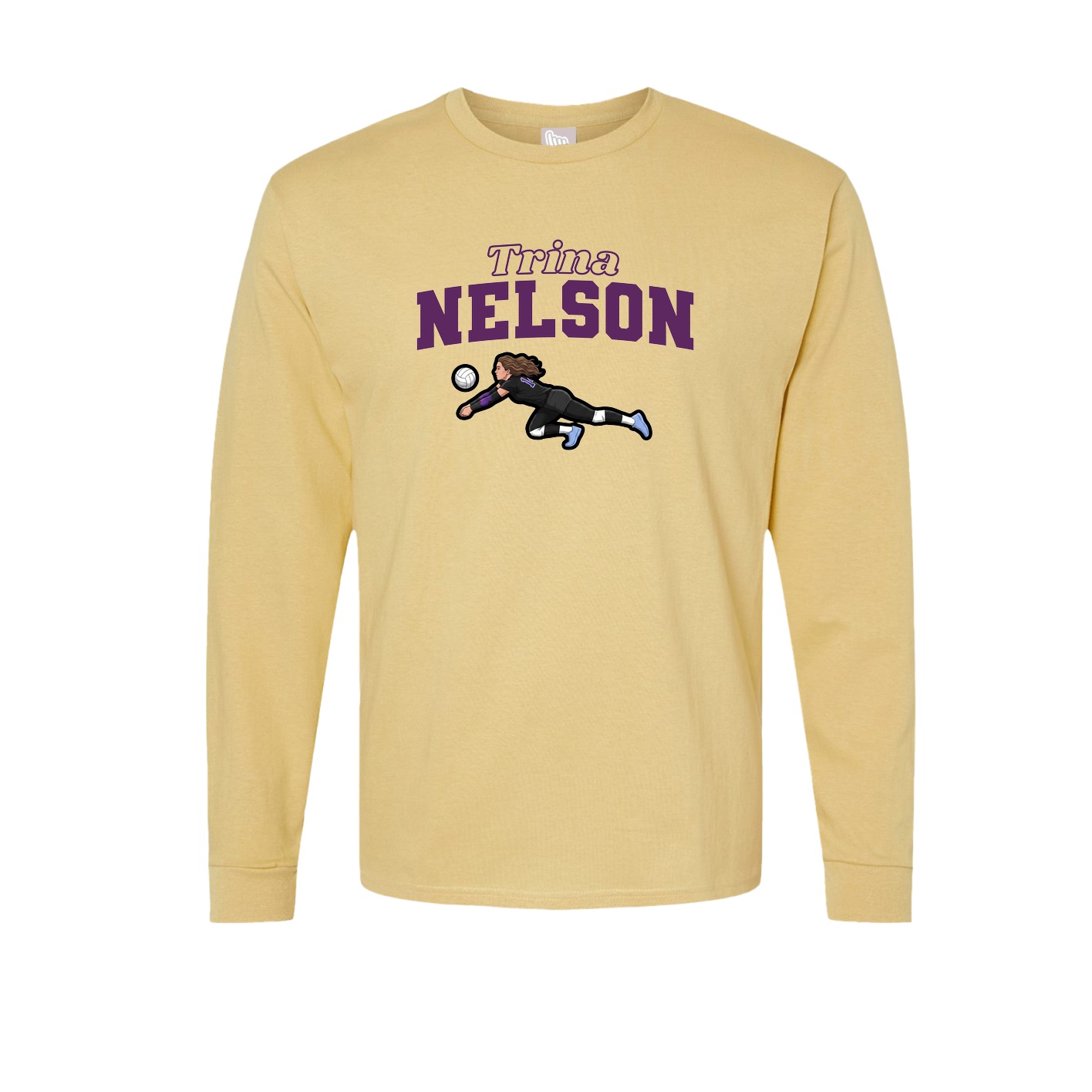 Long Sleeve Tee — Name Arch in Vegas Gold