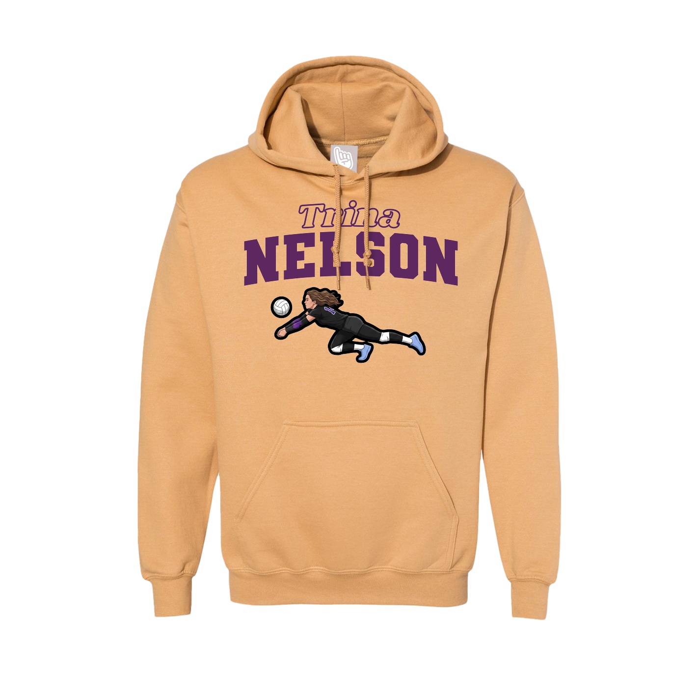 Hoodie — Name Arch in Vegas Gold