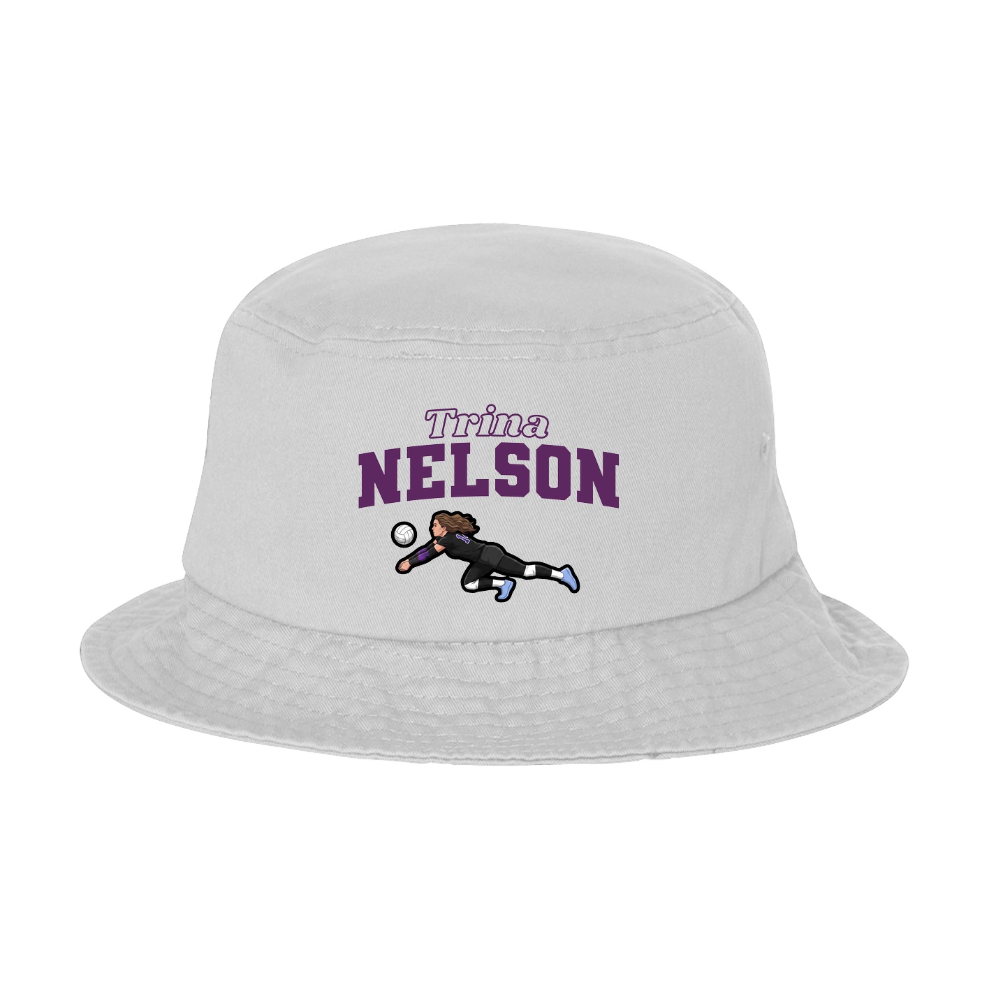 Bucket Cap — Name Arch in White