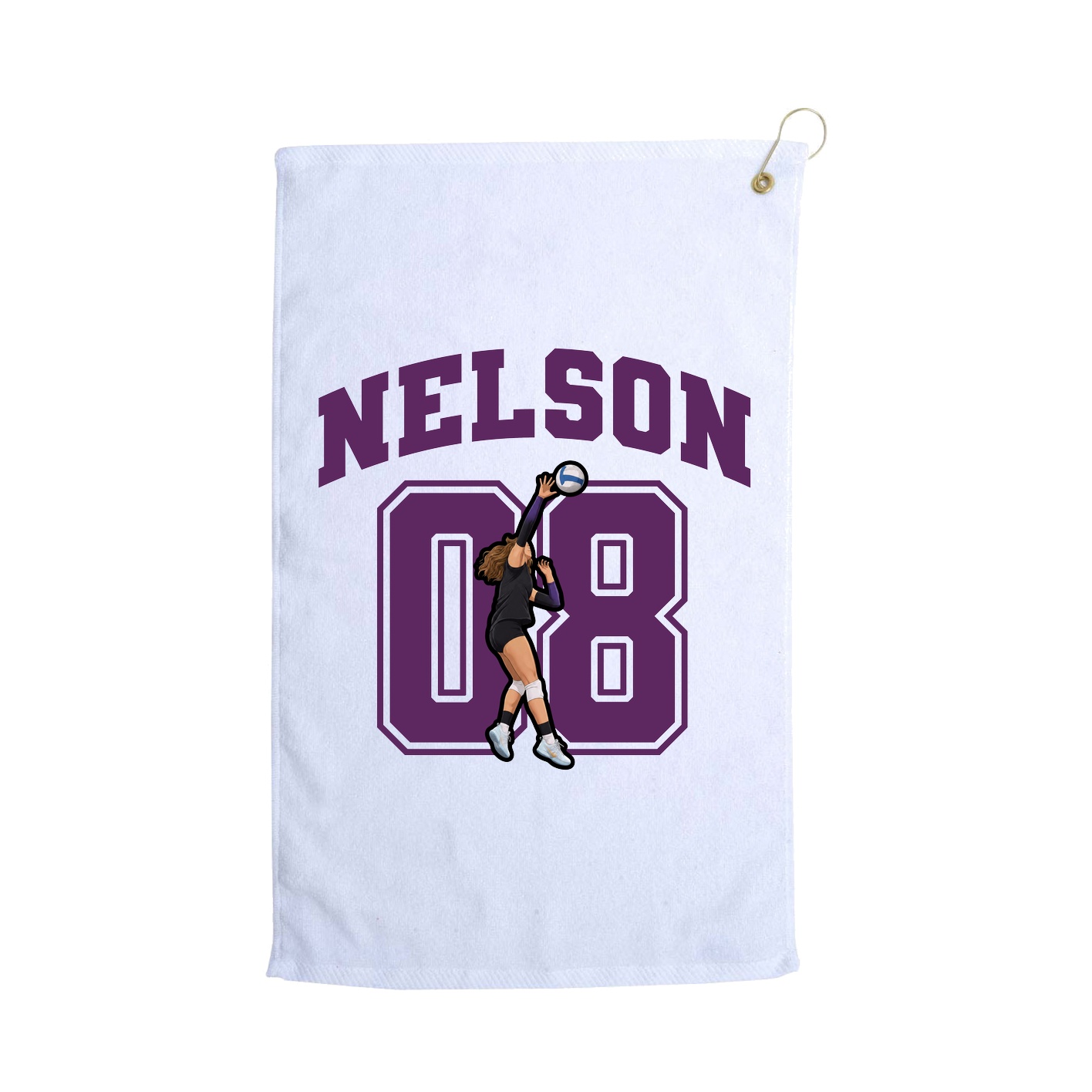 Golf Towel — Number in White