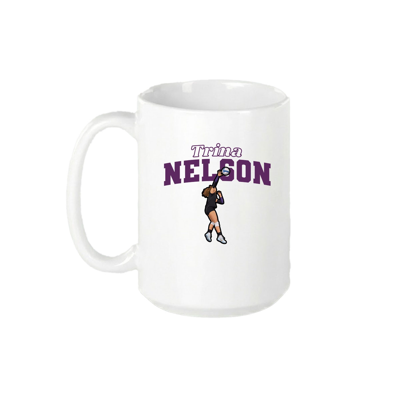 15oz Coffee Mug — Name Arch in White
