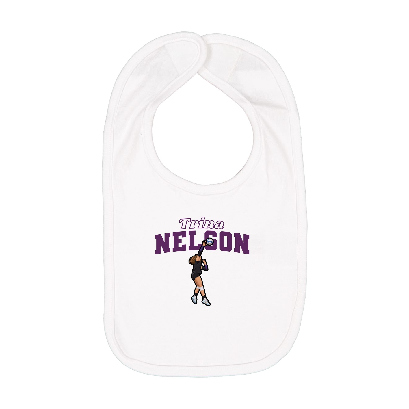Infant Bib — Name Arch in White