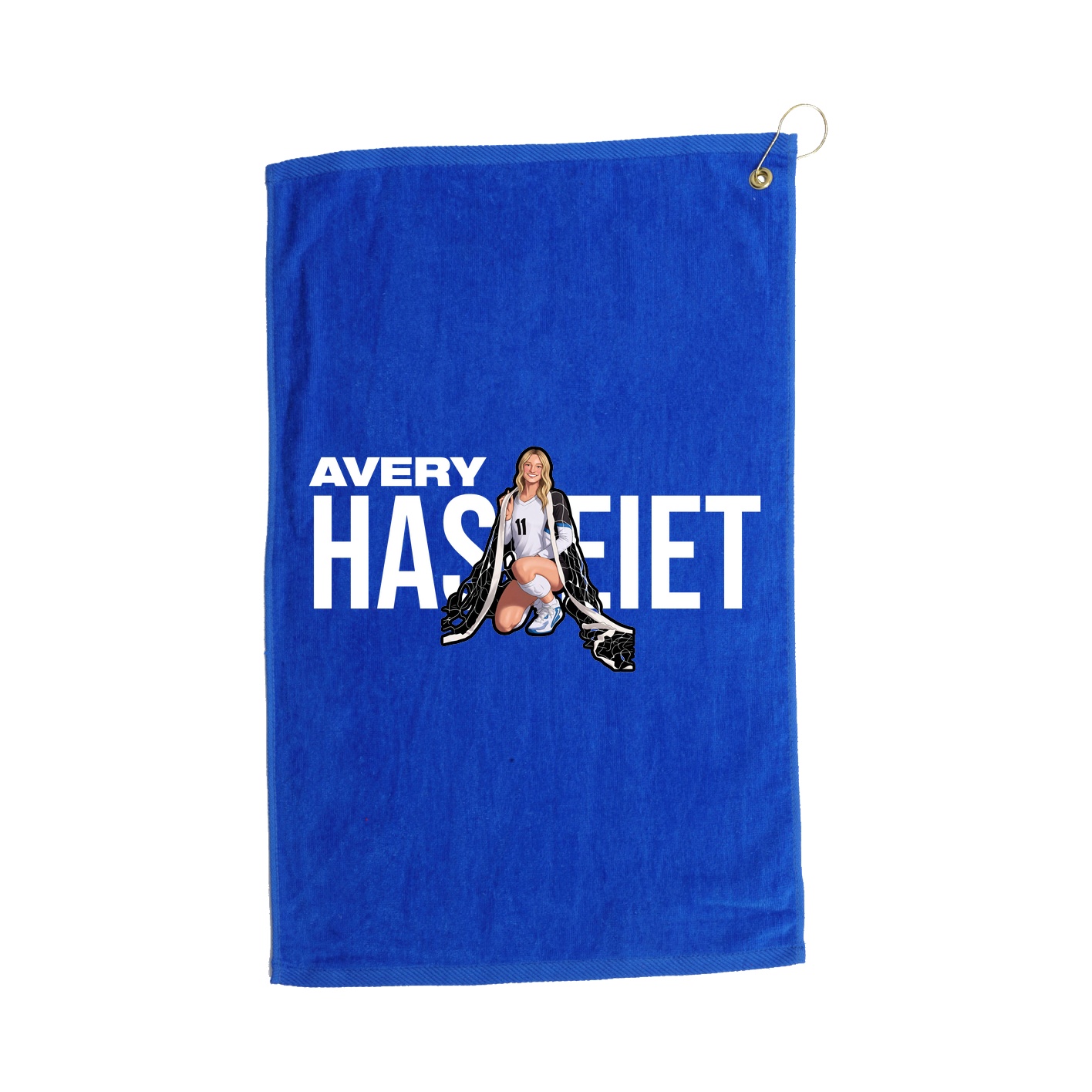 Golf Towel — Player Name in Royal