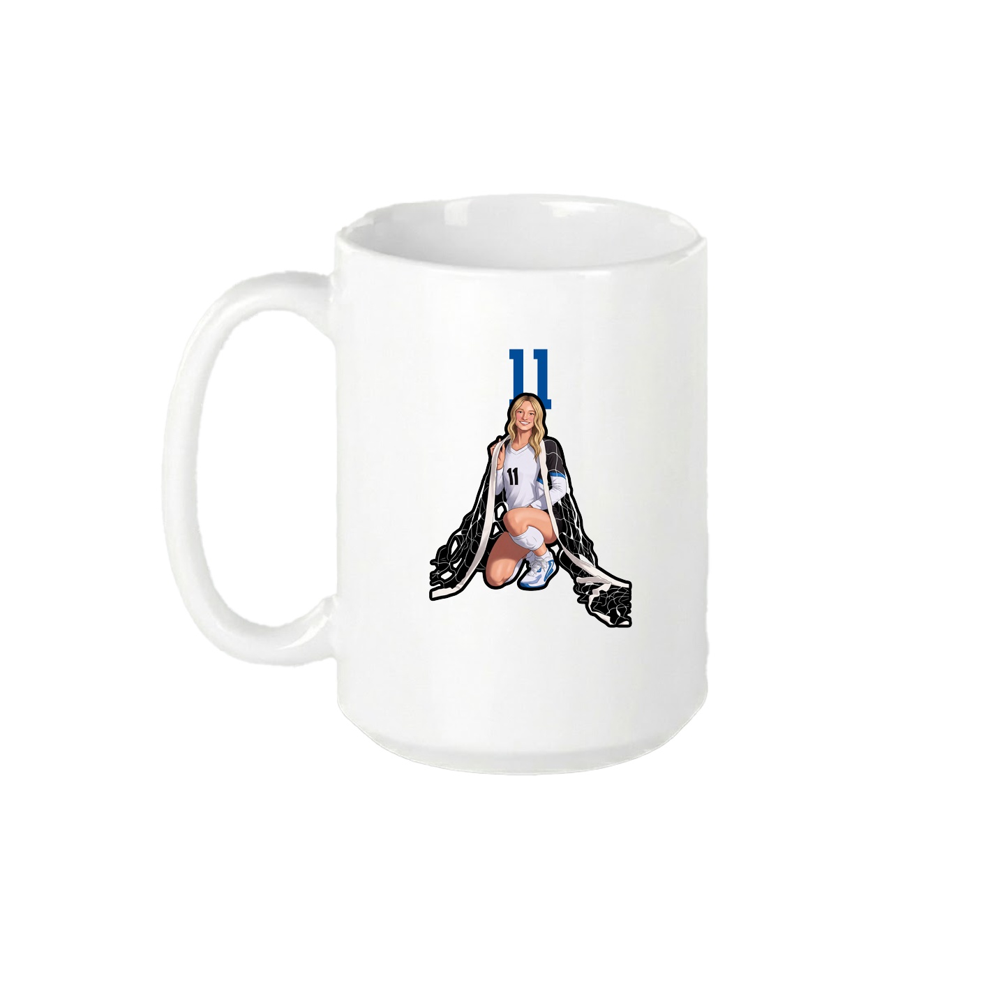 15oz Coffee Mug — Number Top in White