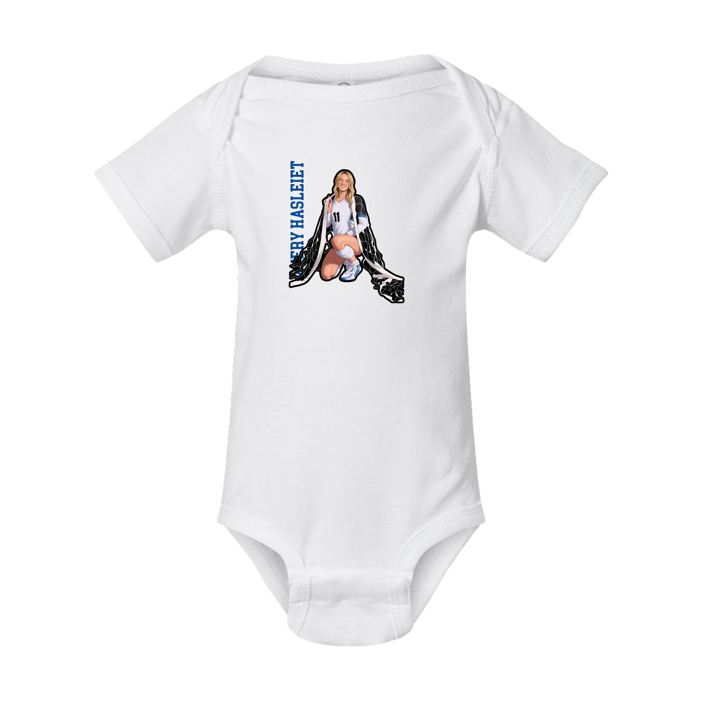 Baby Onesie — Name Vertical in White