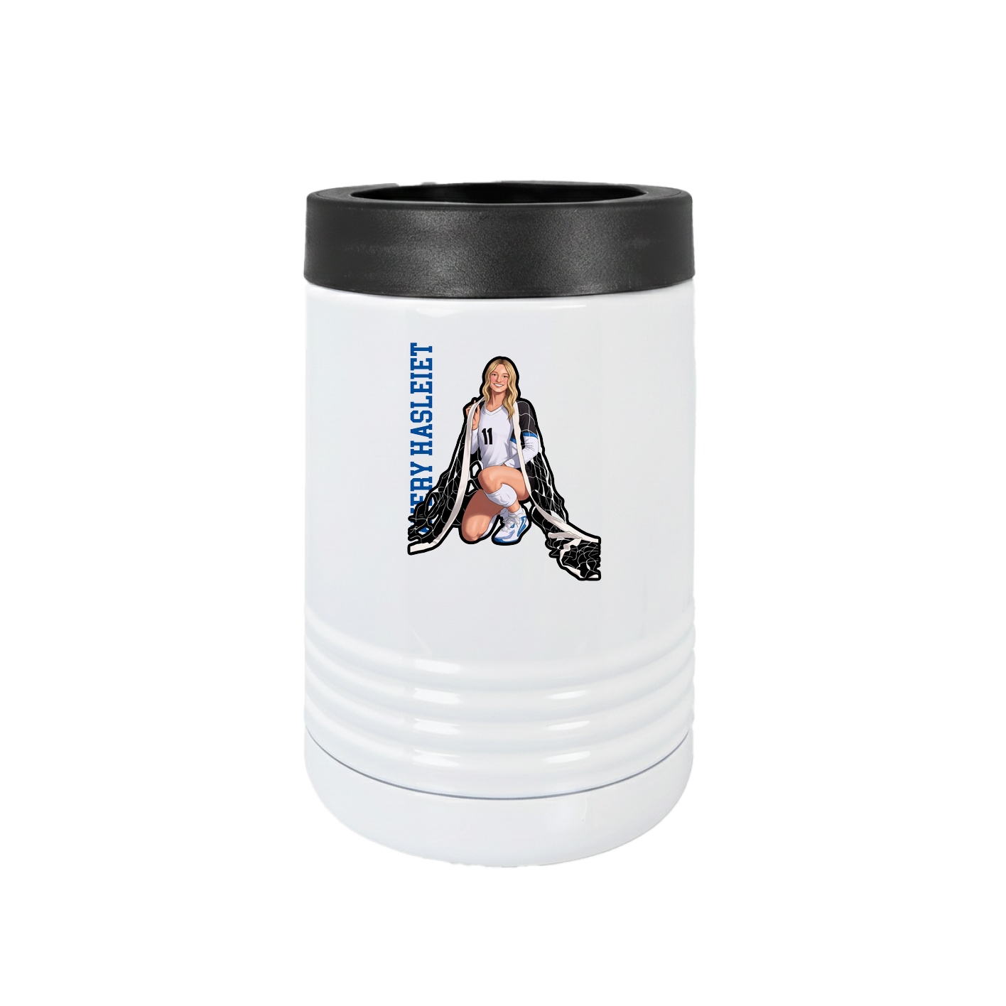 Beverage Holder — Name Vertical in White