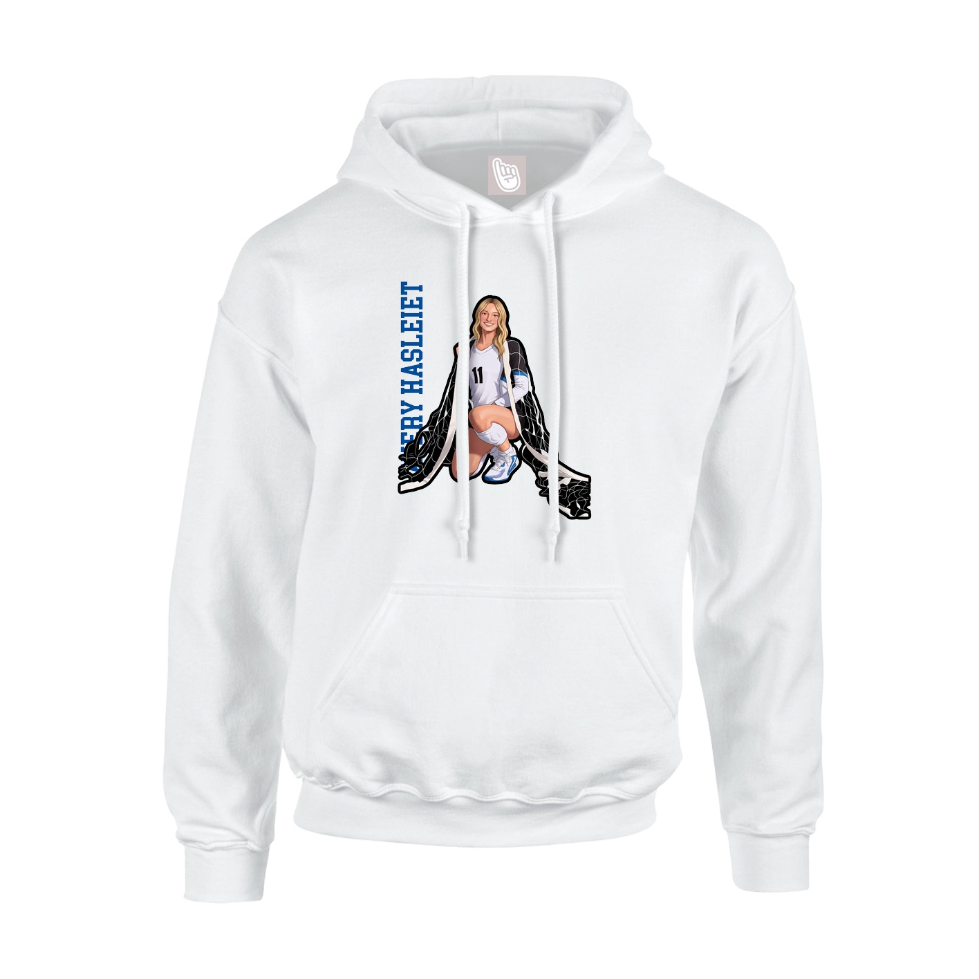 Youth Hoodie — Name Vertical in White