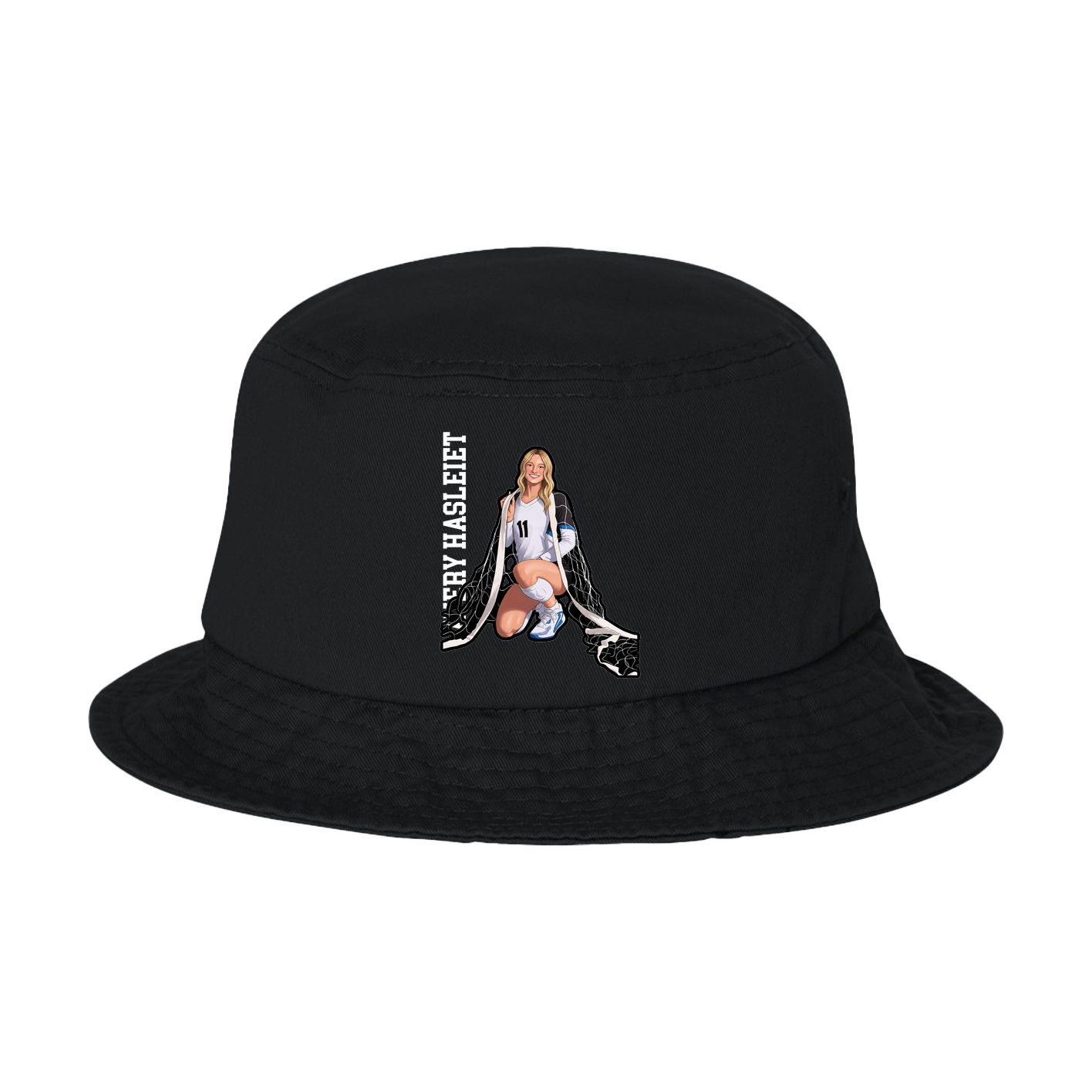 Bucket Cap — Name Vertical in Black