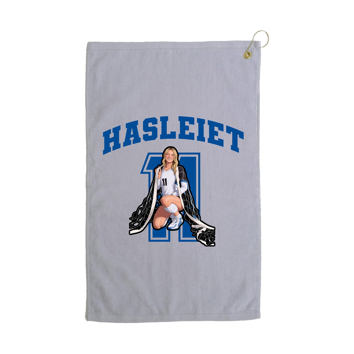 Golf Towel — Number in Grey