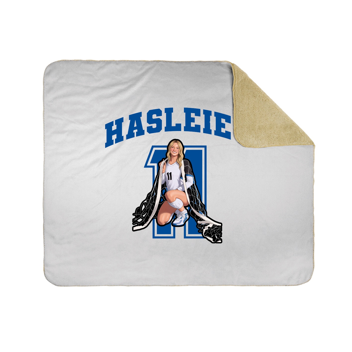 Throw Blanket — Number in White