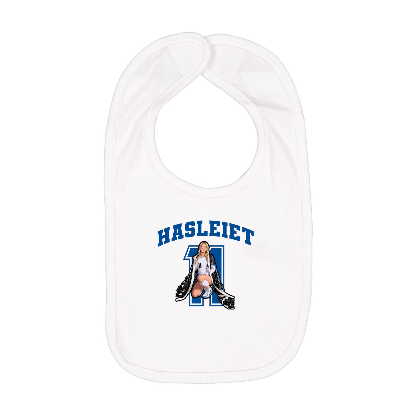 Infant Bib — Number in White