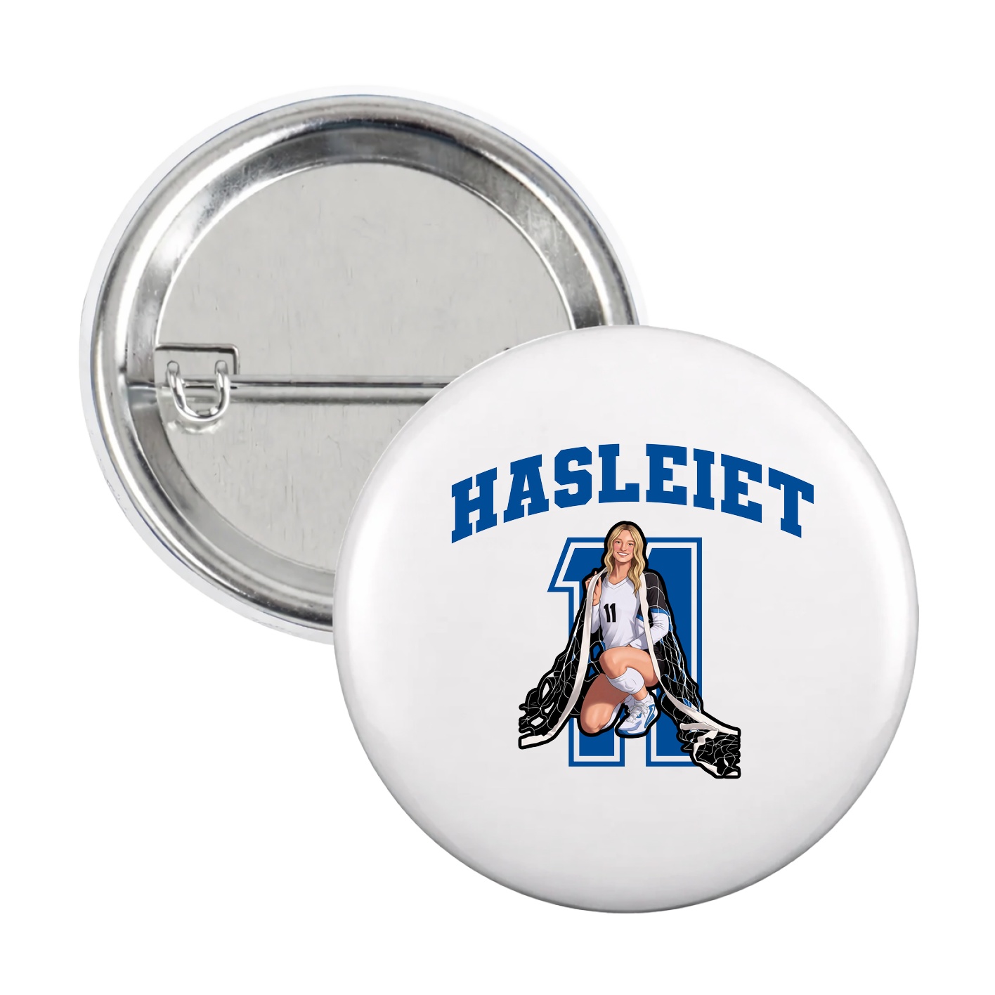 Game Day Button — Number in White