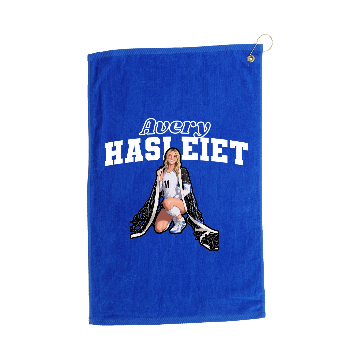 Golf Towel — Name Arch in Royal