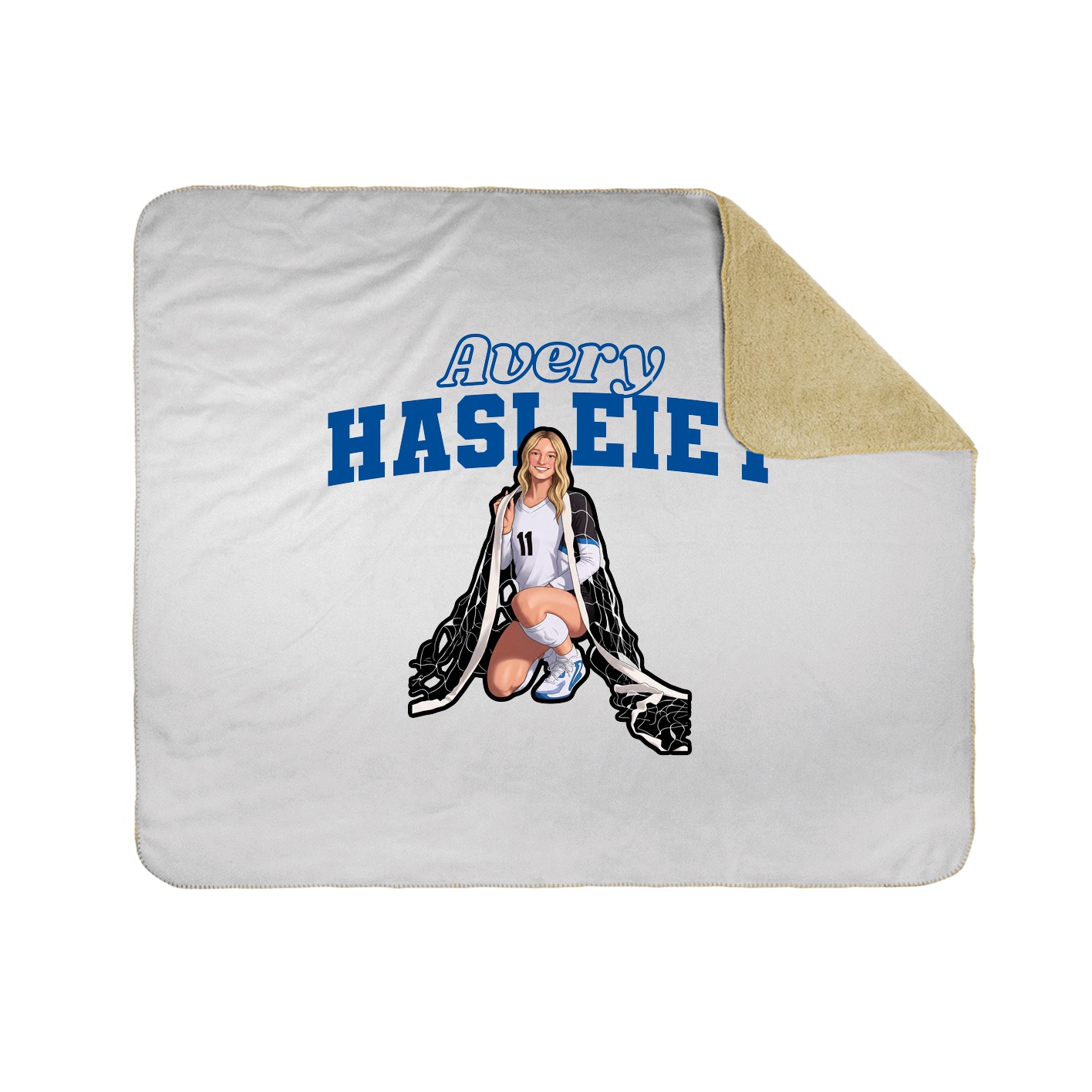 Throw Blanket — Name Arch in White