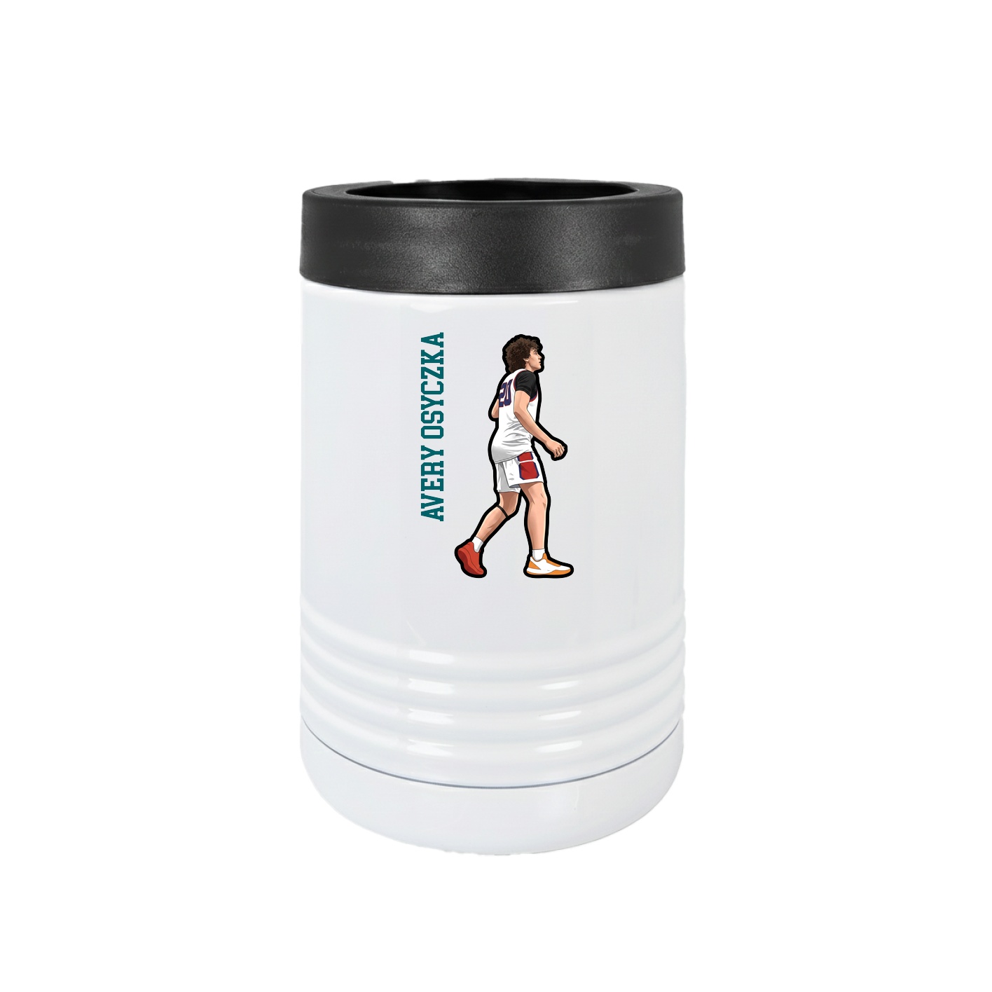 Beverage Holder — Name Vertical in White