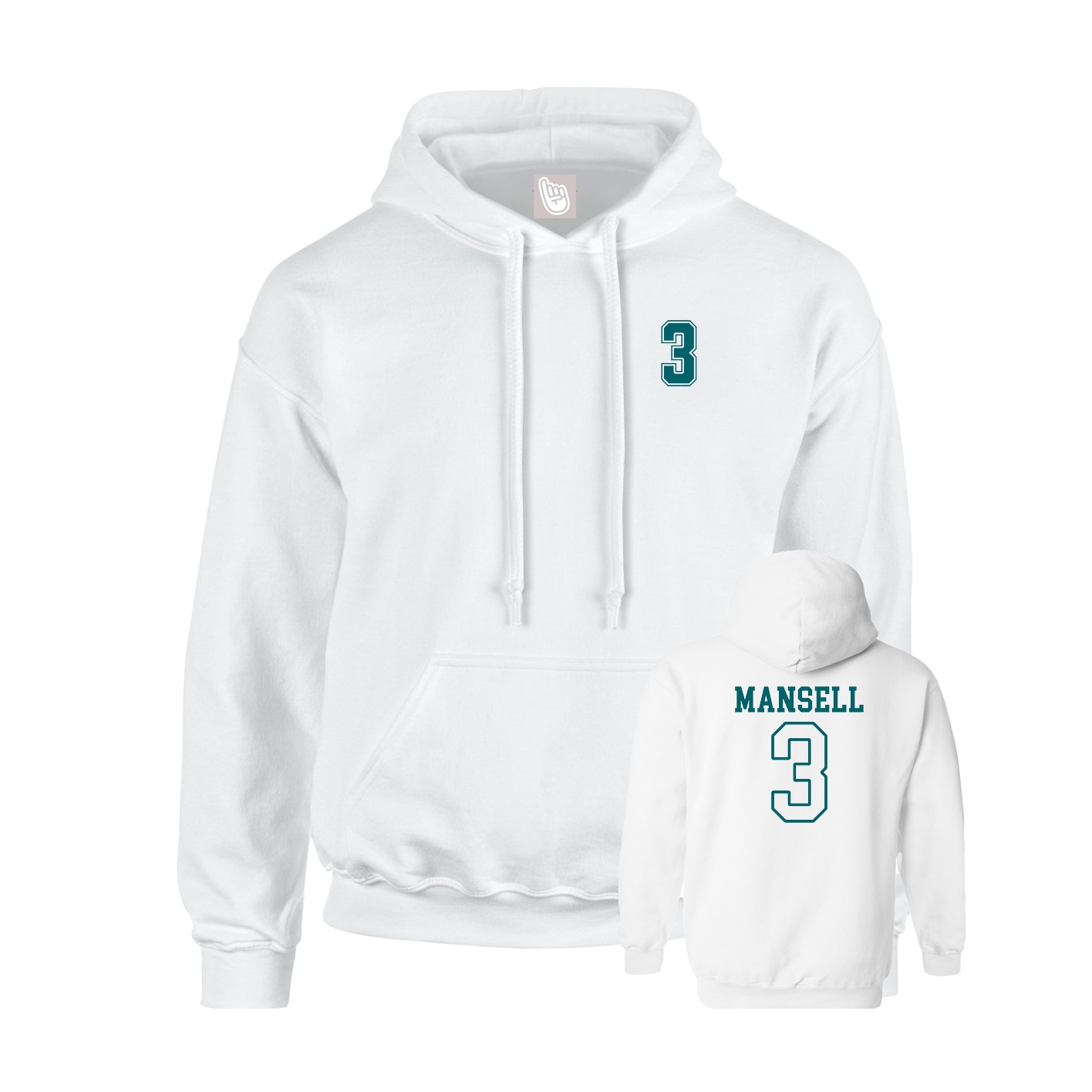Hoodie — Chest Back in White