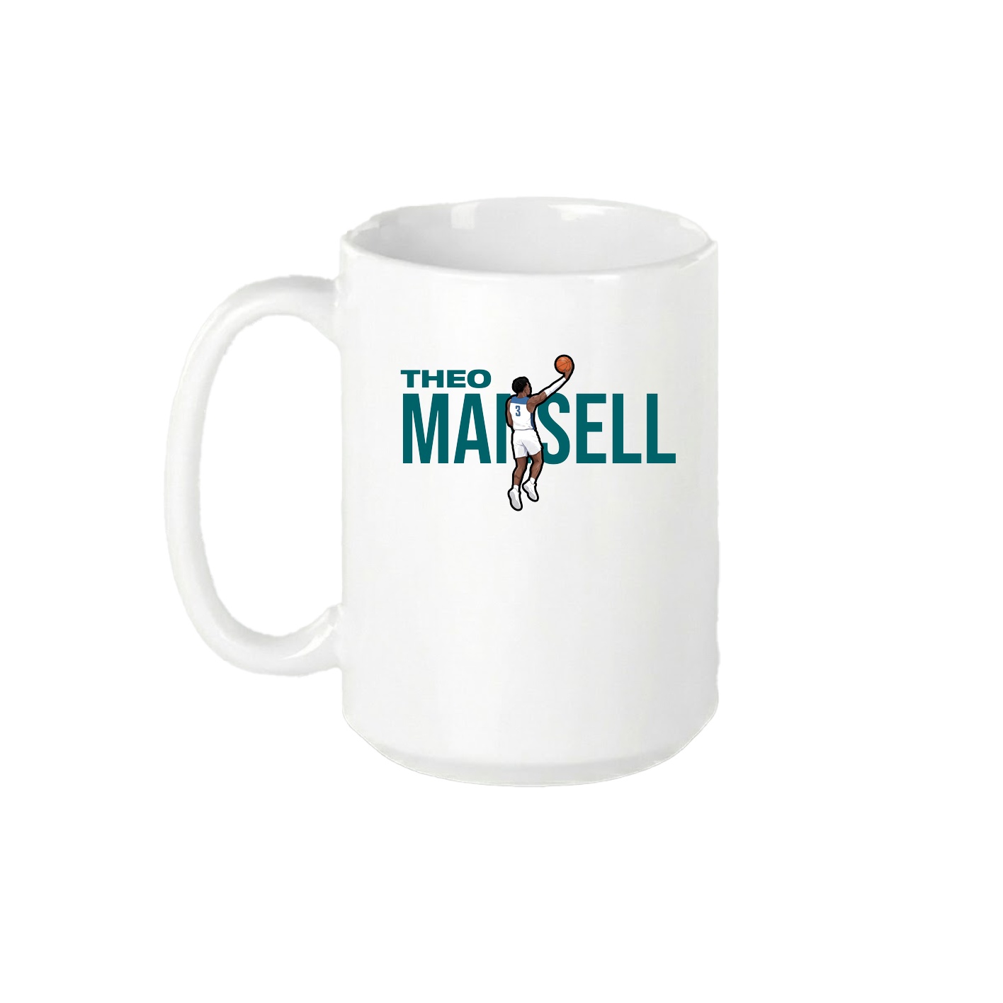 15oz Coffee Mug — Player Name in White