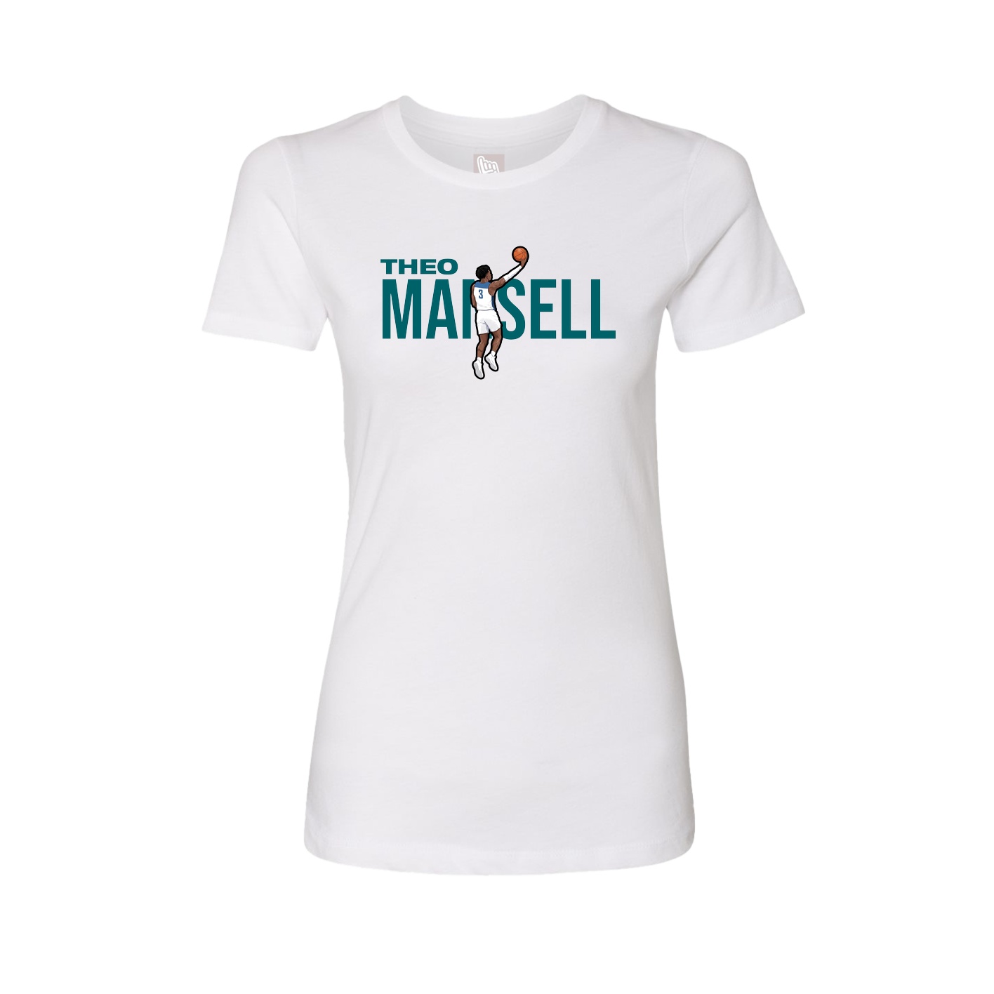 Fitted Women's Tee — Player Name in White