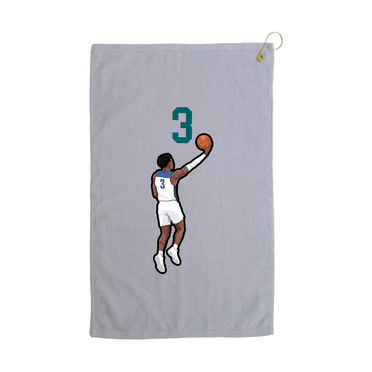 Golf Towel — Number Top in Grey