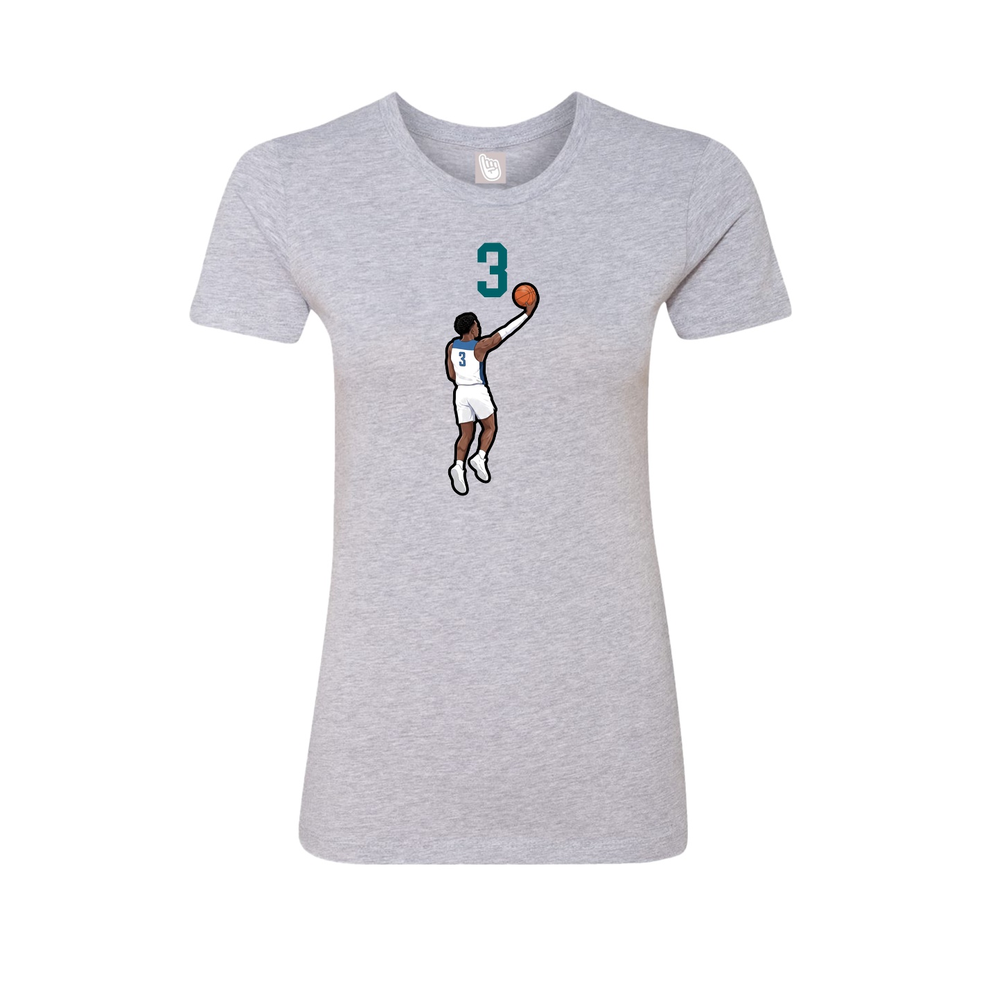 Fitted Women's Tee — Number Top in Grey