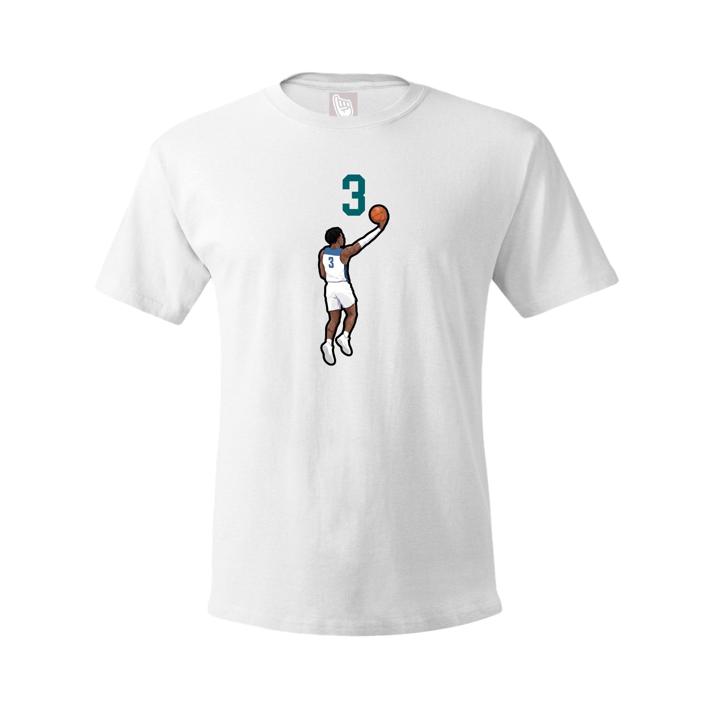 Youth Tee — Number Top in White