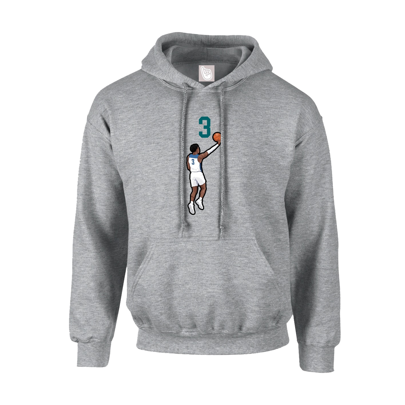 Hoodie — Number Top in Grey