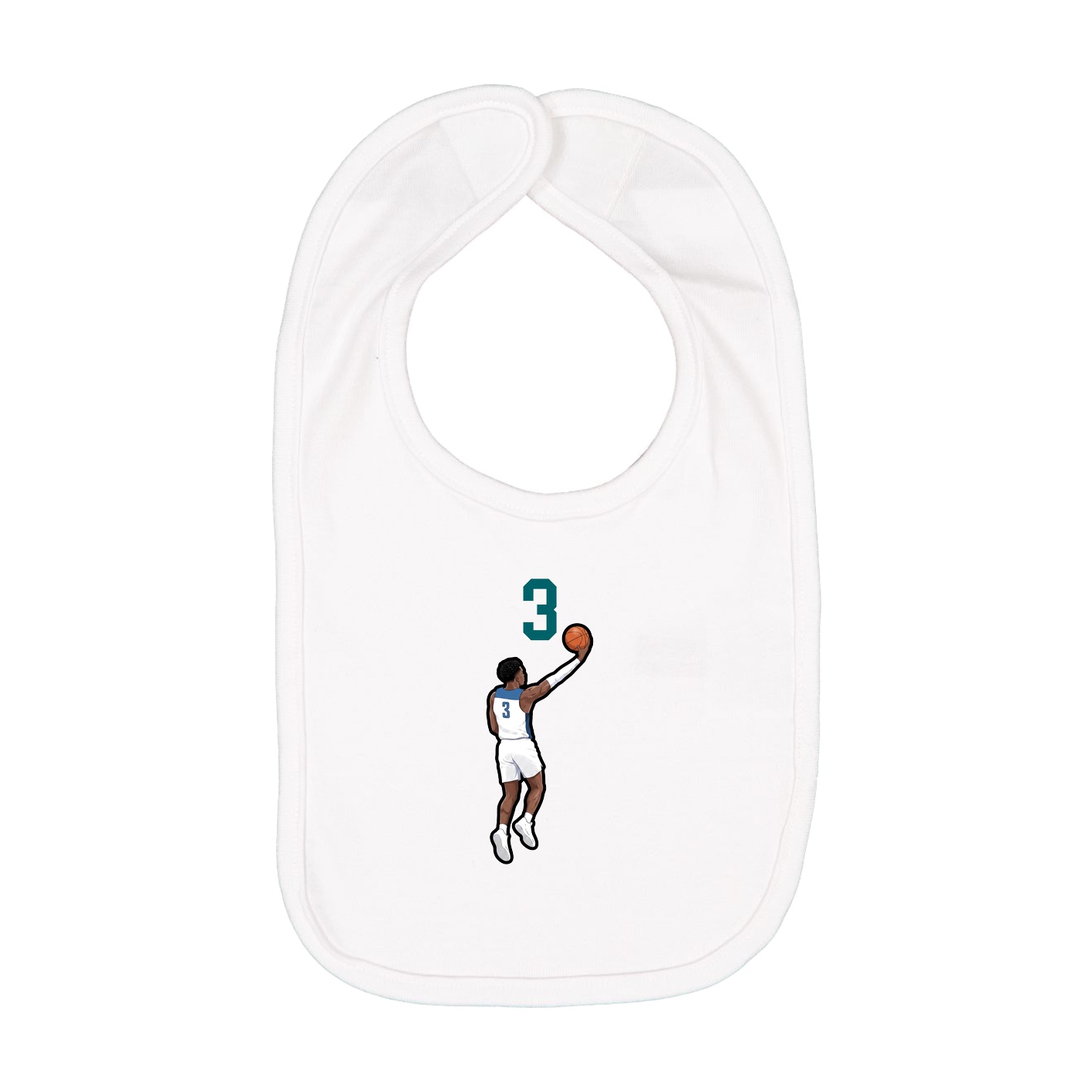 Infant Bib — Number Top in White