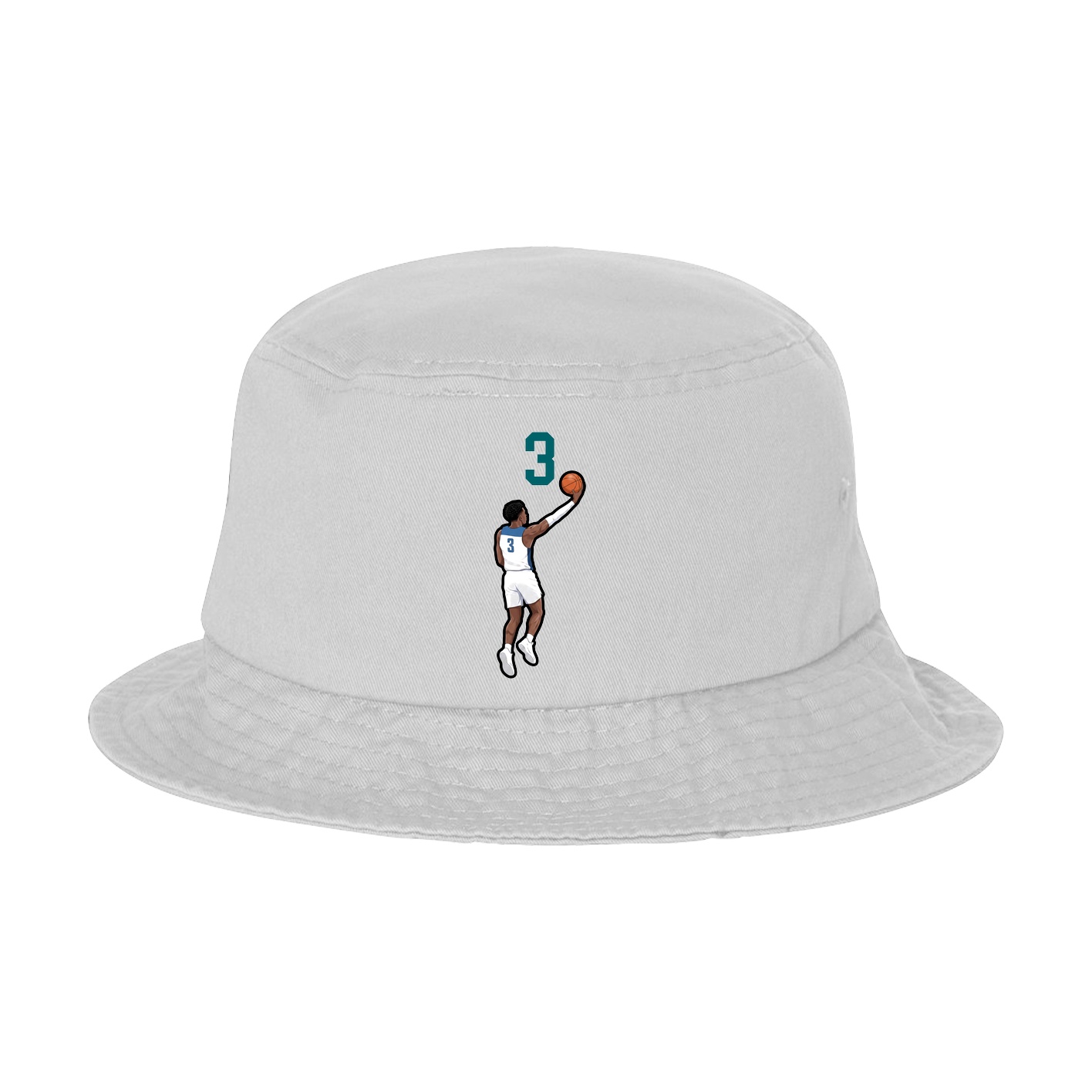 Bucket Cap — Number Top in White