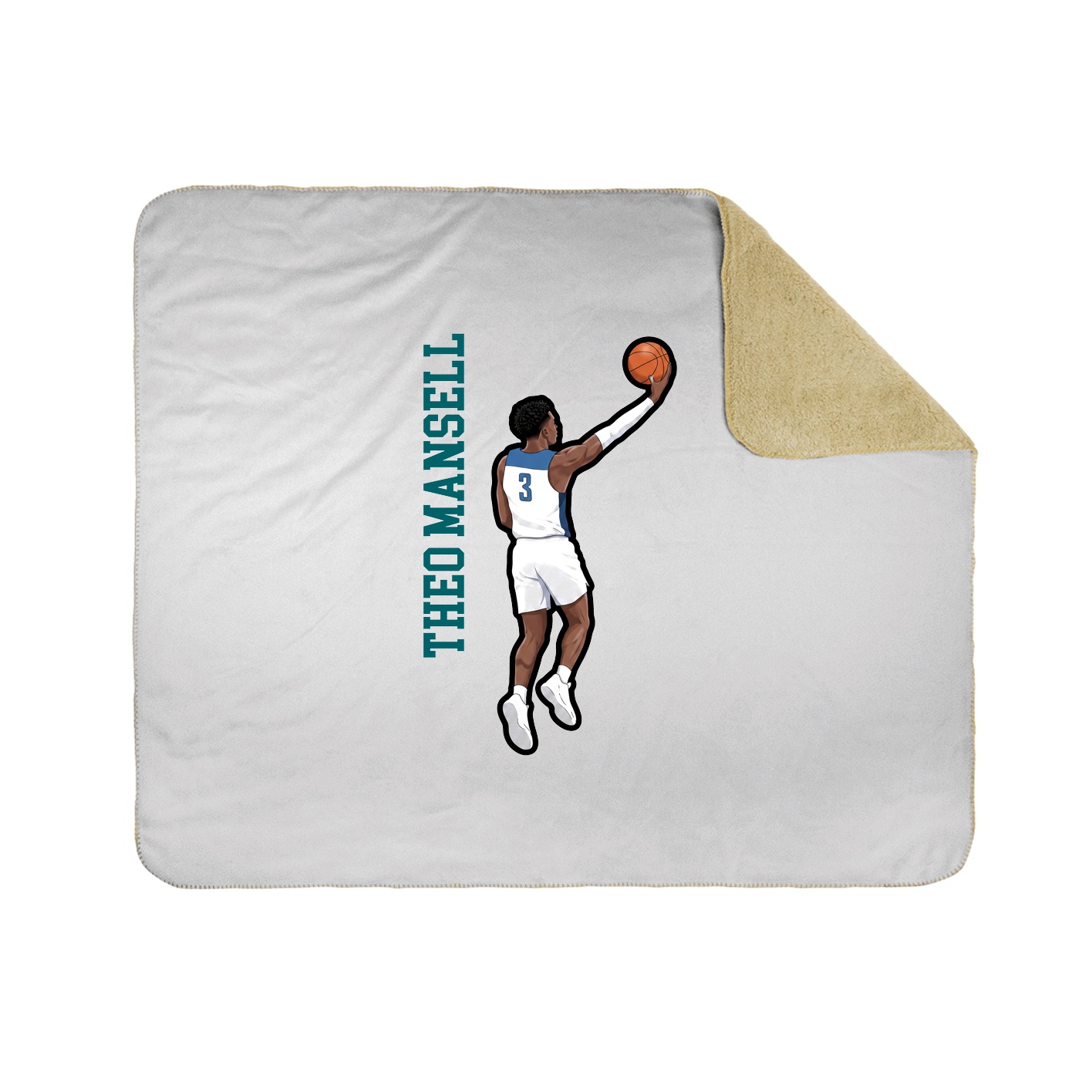 Throw Blanket — Name Vertical in White