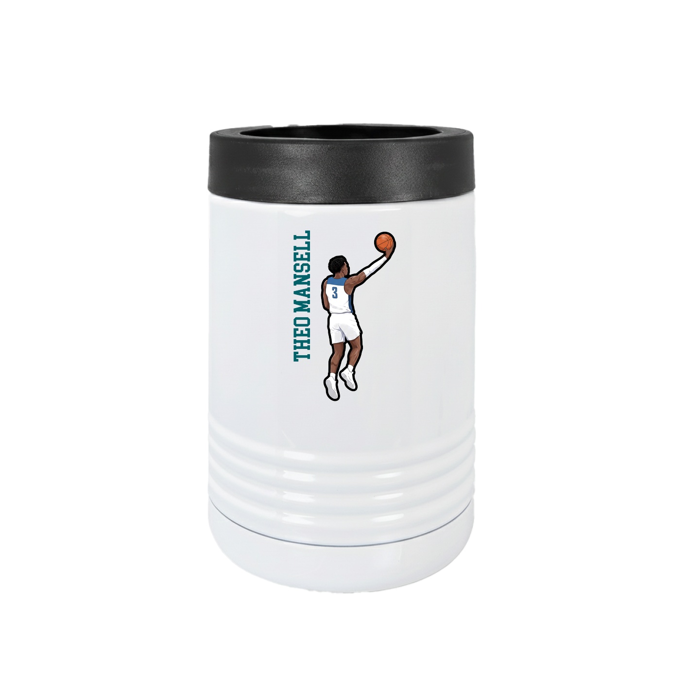 Beverage Holder — Name Vertical in White