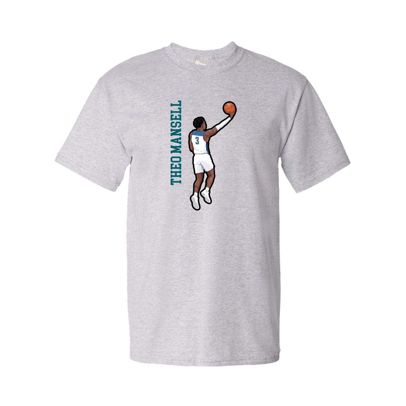 Youth Tee — Name Vertical in Grey