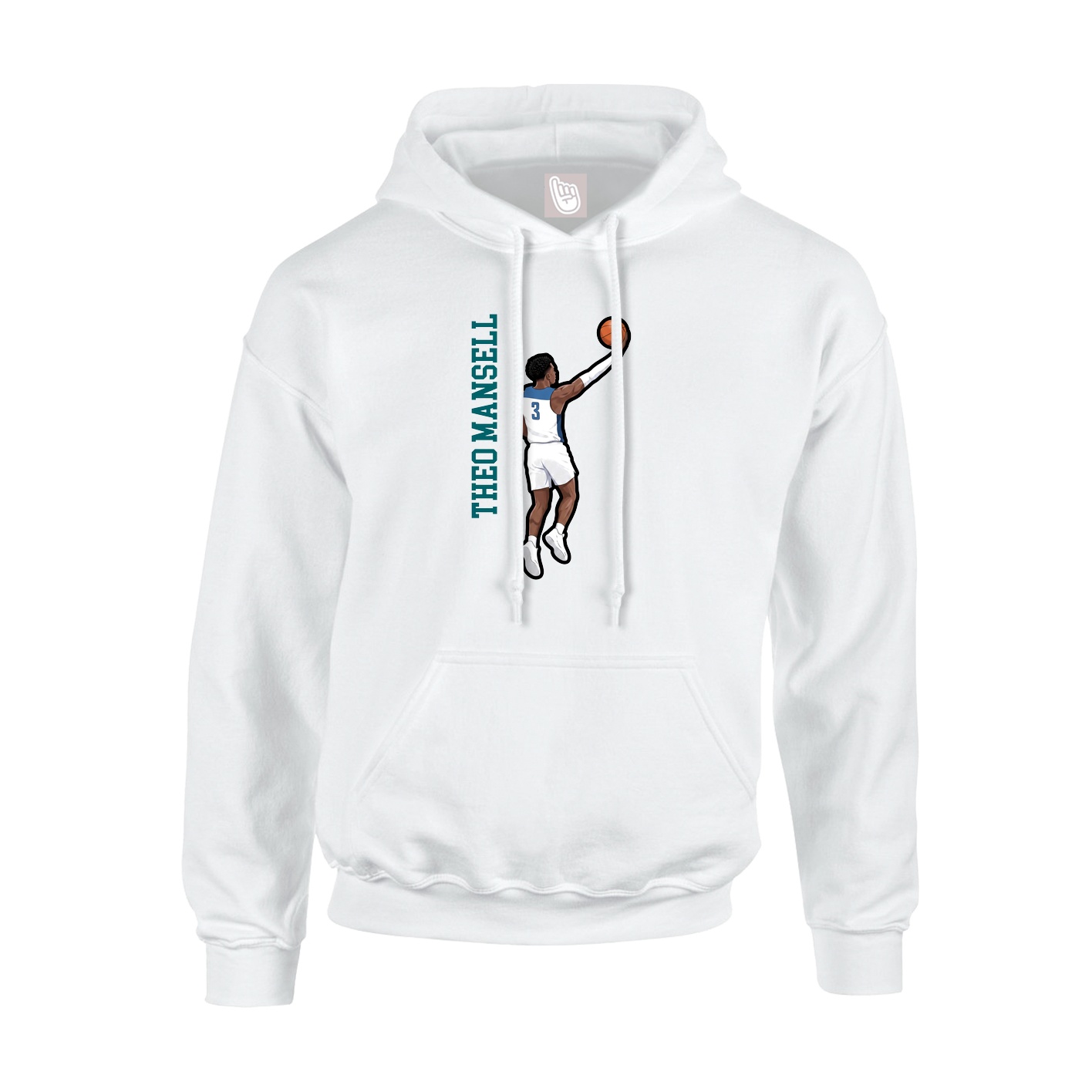 Youth Hoodie — Name Vertical in White