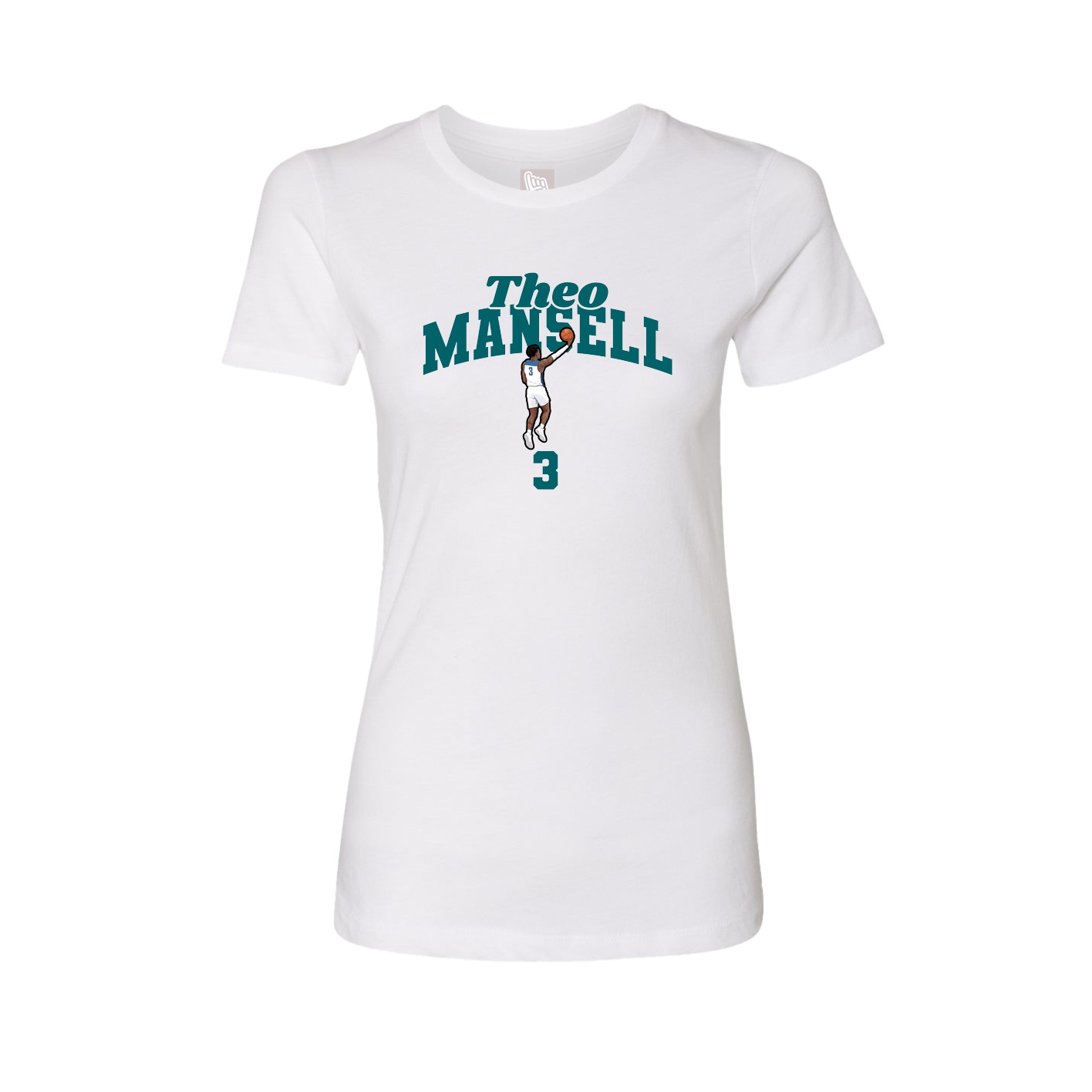Fitted Women's Tee — Signature Arch in White