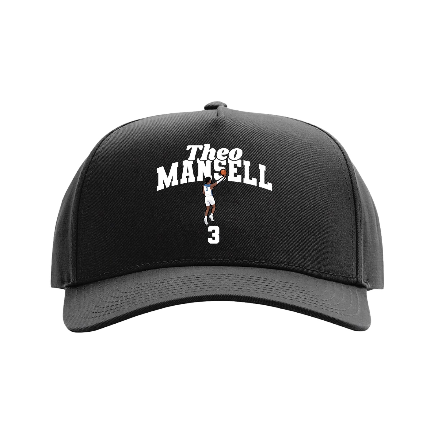 Full Fabric Five-Panel Champ Cap — Signature Arch in Black