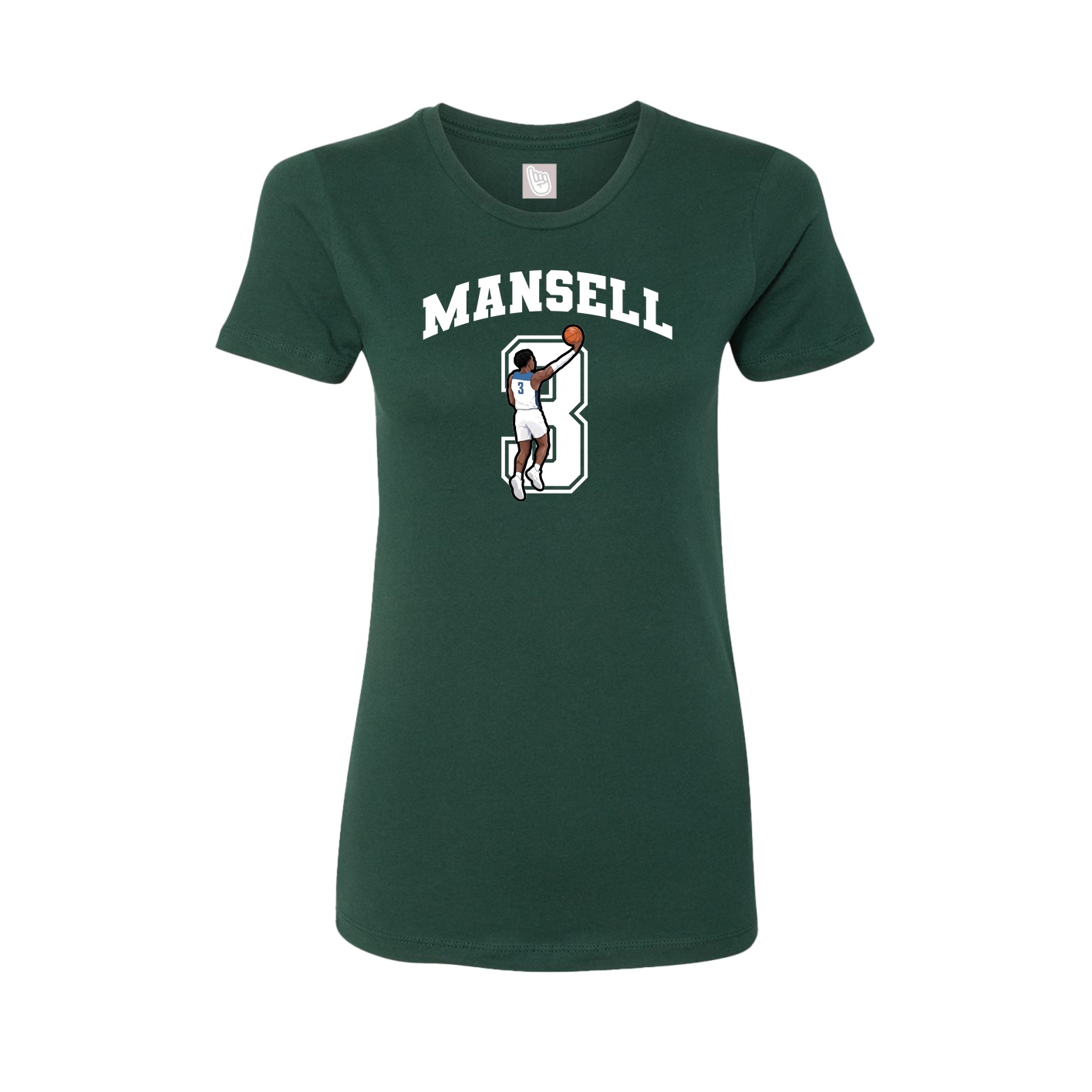 Fitted Women's Tee — Number in Green