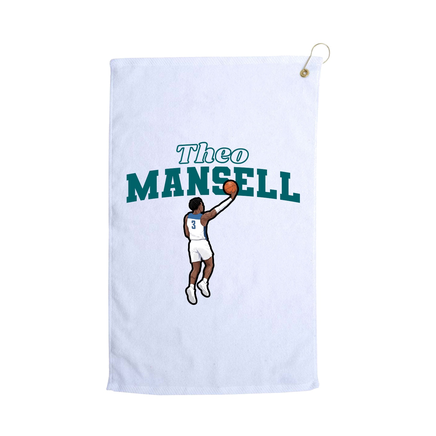 Golf Towel — Name Arch in White