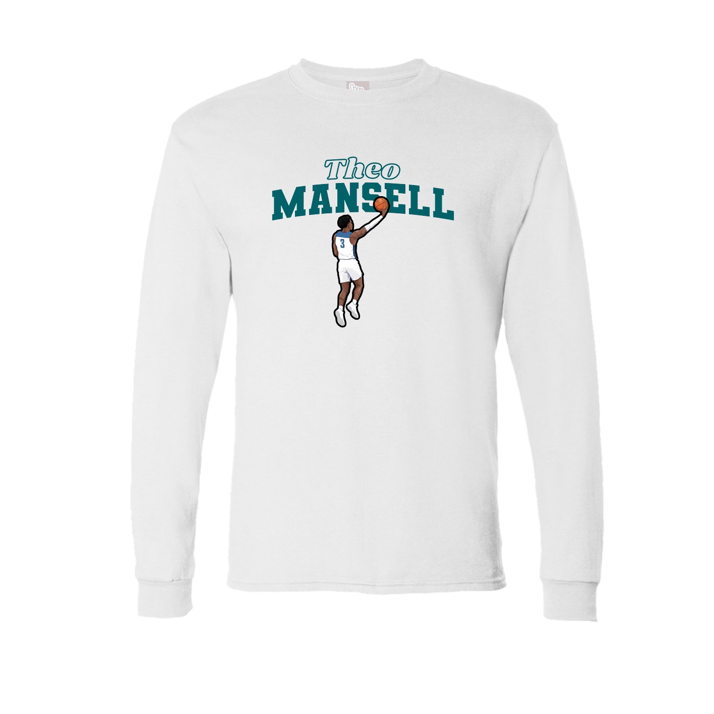 Long Sleeve Tee — Name Arch in White