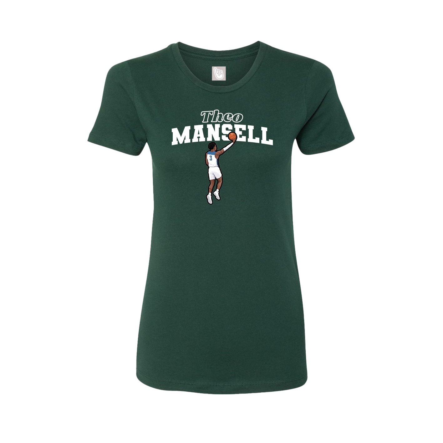 Fitted Women's Tee — Name Arch in Green