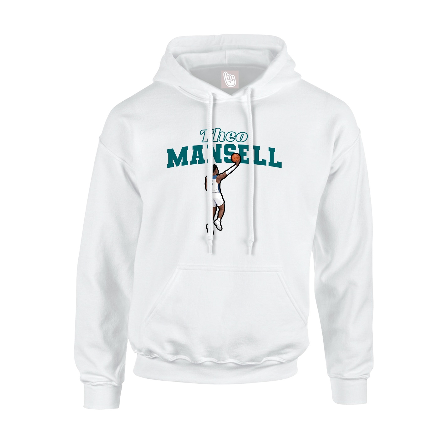 Youth Hoodie — Name Arch in White