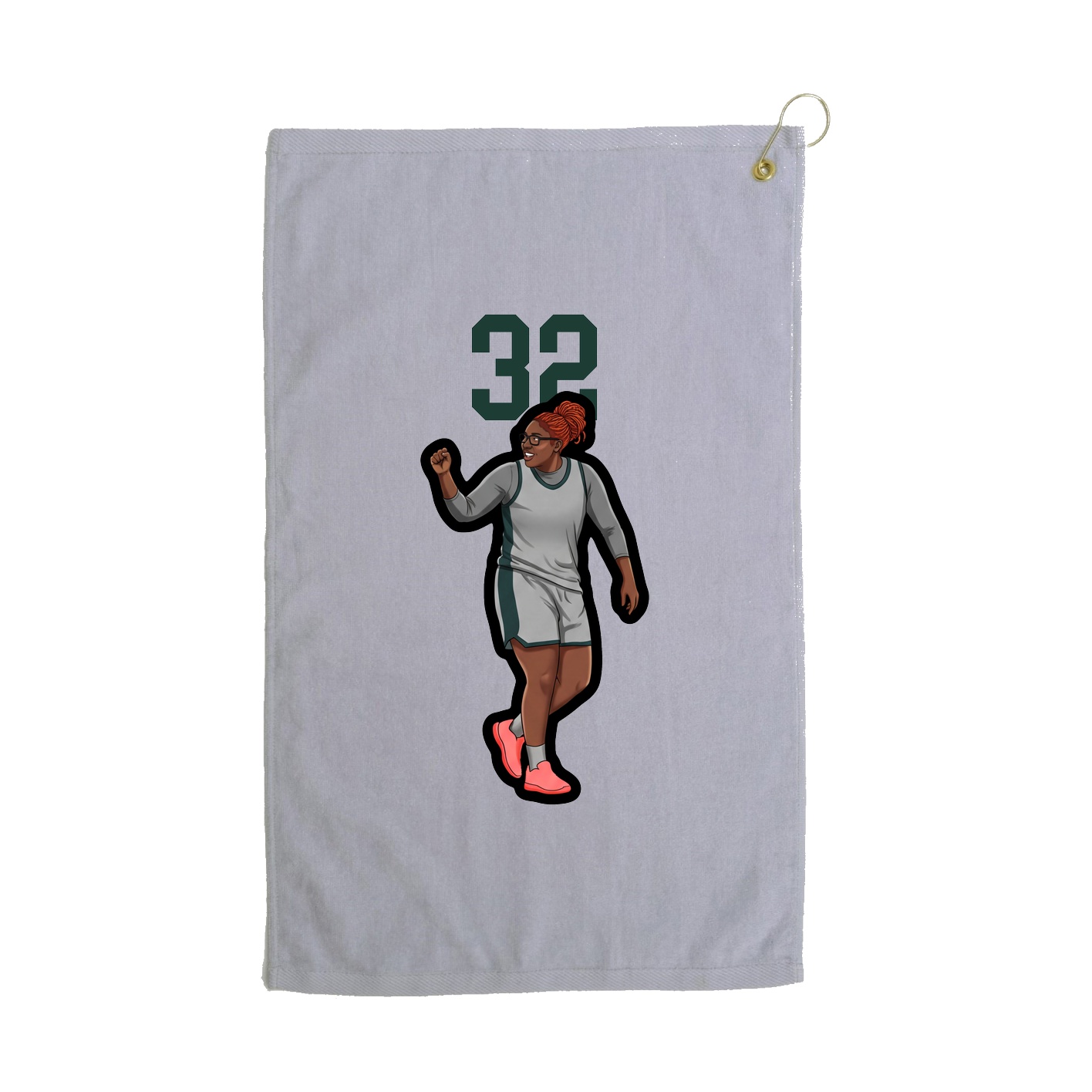 Golf Towel — Number Top in Grey